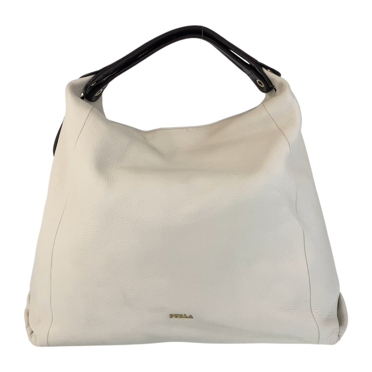 15403
Furla フルラ リズ ホワイト ブラウン ゴールド金具 レザー ショルダーバッグ  レディース