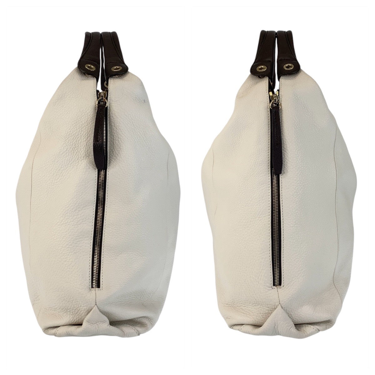 15403
Furla フルラ リズ ホワイト ブラウン ゴールド金具 レザー ショルダーバッグ  レディース