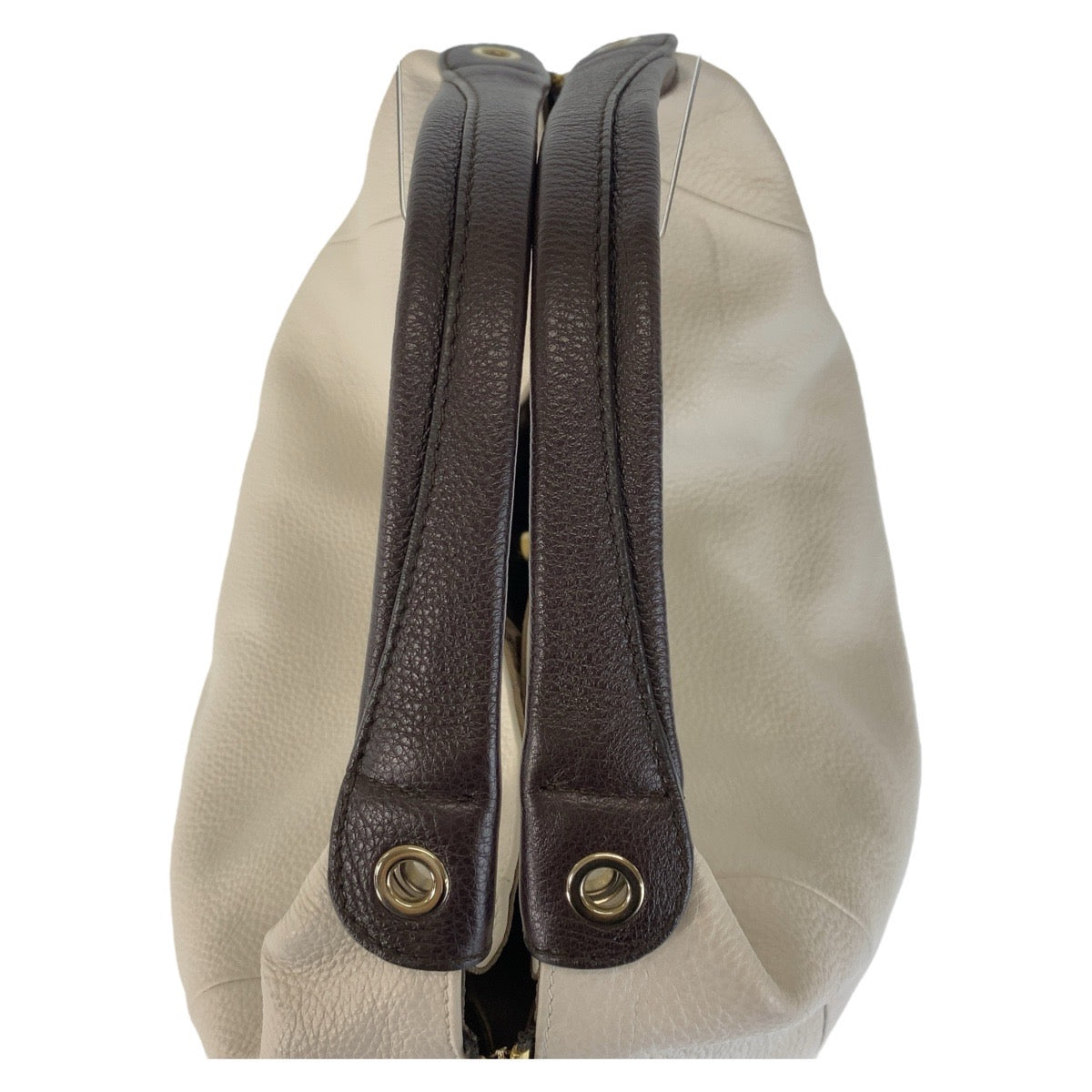 15403
Furla フルラ リズ ホワイト ブラウン ゴールド金具 レザー ショルダーバッグ  レディース