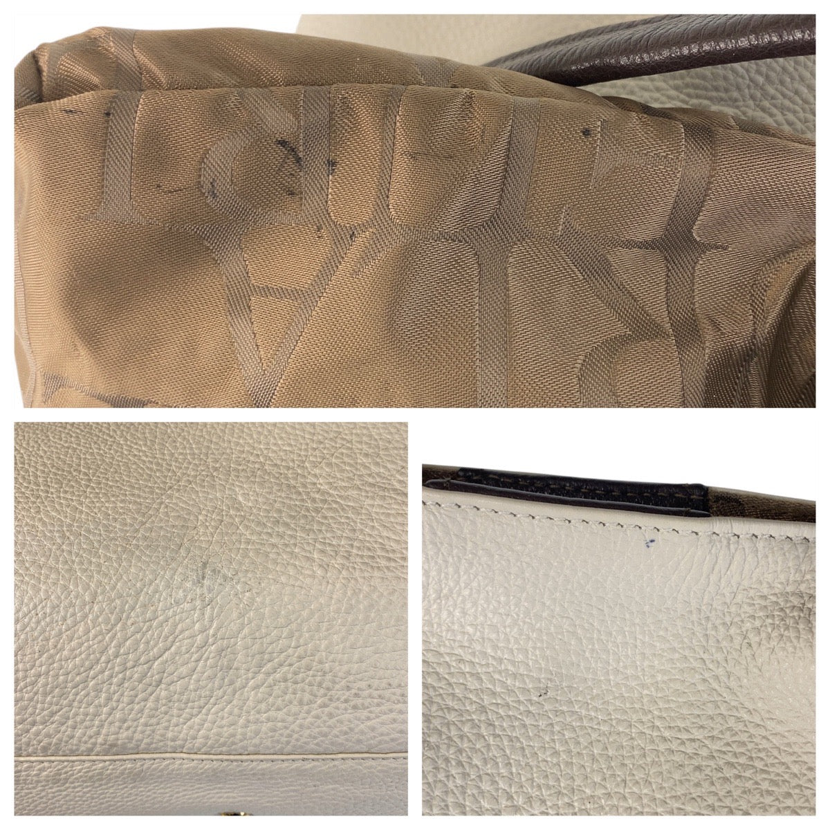 15403
Furla フルラ リズ ホワイト ブラウン ゴールド金具 レザー ショルダーバッグ  レディース