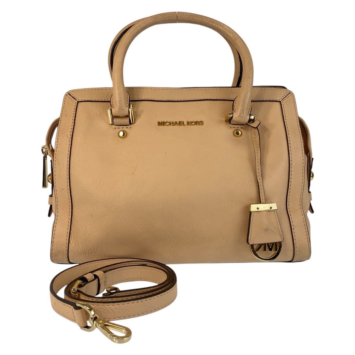 15404
Michael Kors マイケルコース ベージュ ゴールド金具 レザー ハンドバッグ ショルダーバッグ 2way  レディース
