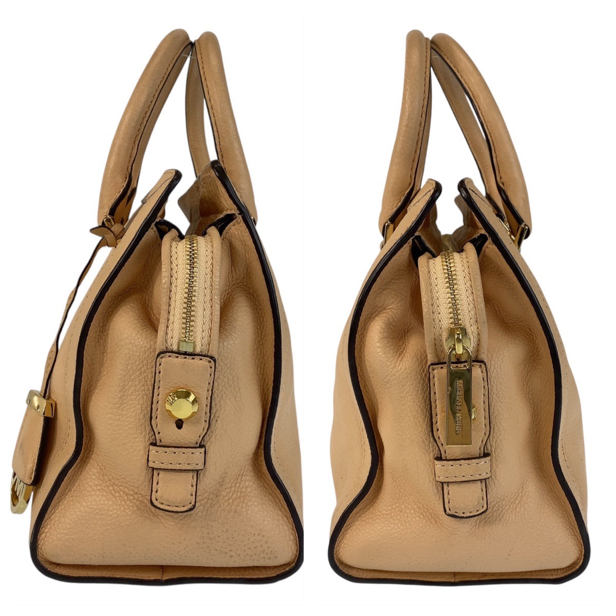 15404
Michael Kors マイケルコース ベージュ ゴールド金具 レザー ハンドバッグ ショルダーバッグ 2way  レディース