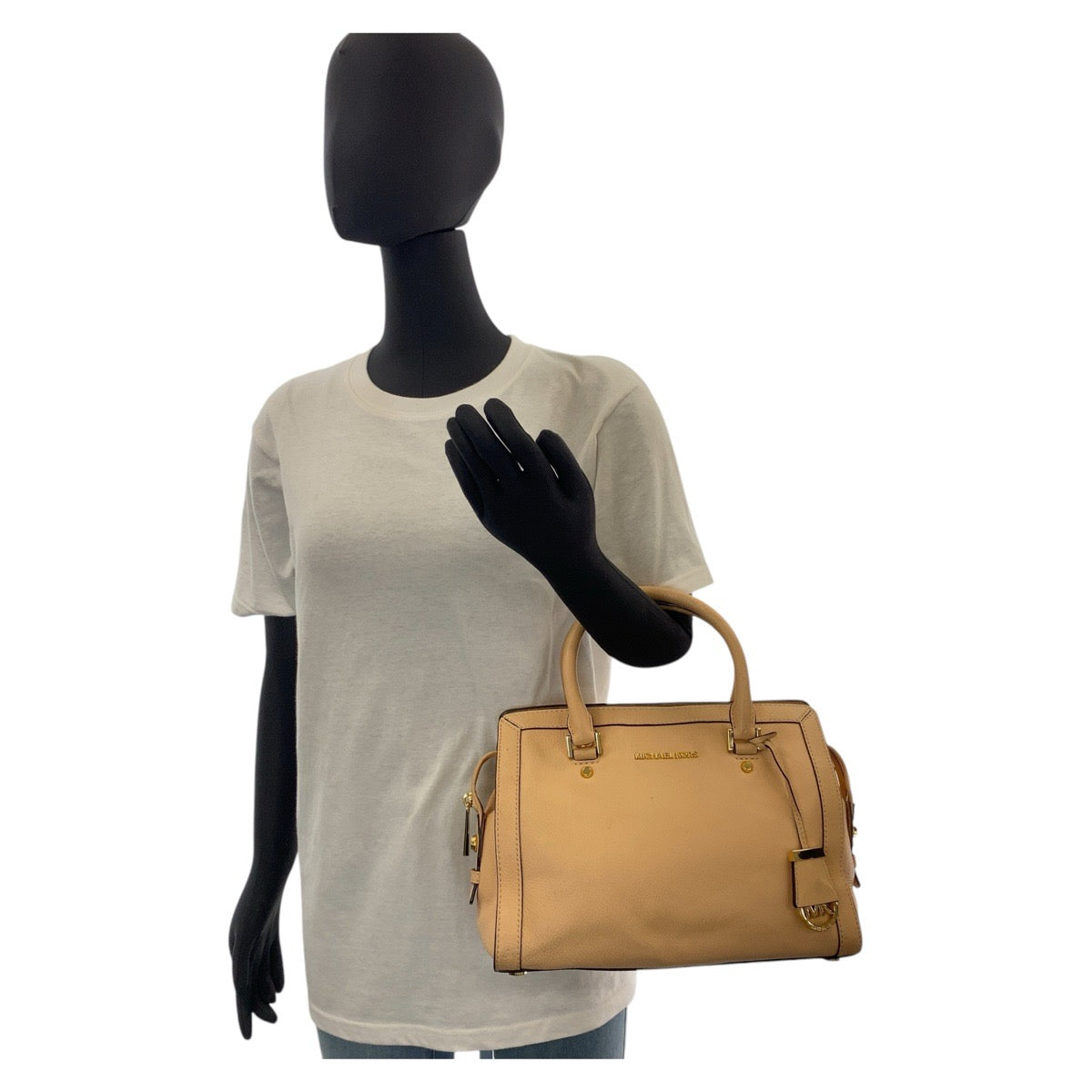 15404
Michael Kors マイケルコース ベージュ ゴールド金具 レザー ハンドバッグ ショルダーバッグ 2way  レディース