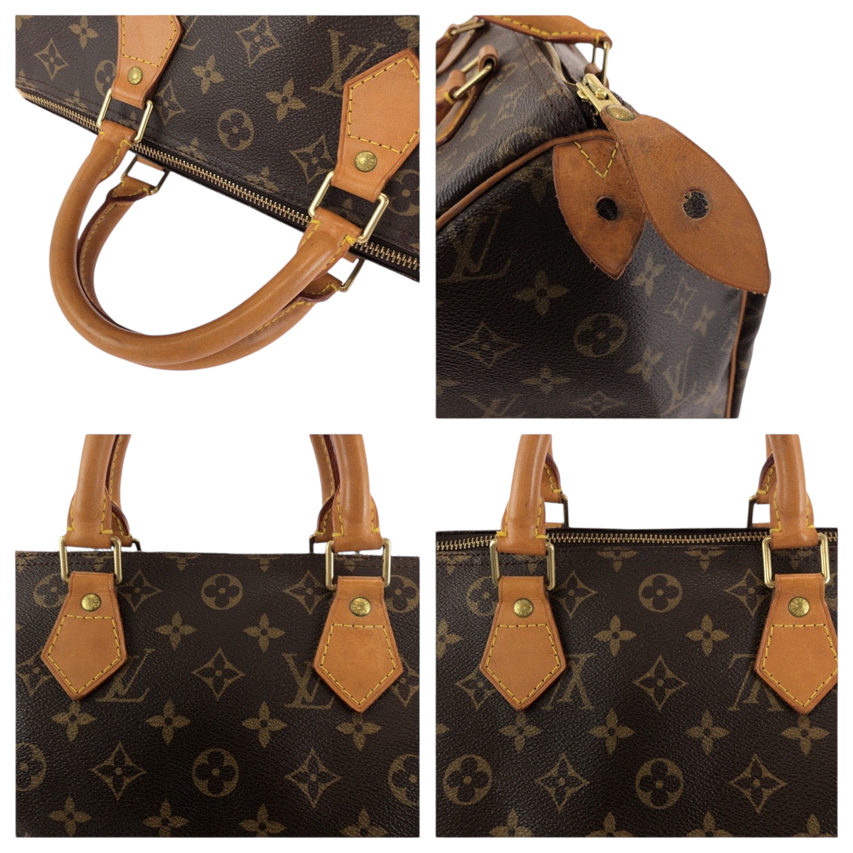 15405
LOUIS VUITTON ルイヴィトン モノグラム スピーディー30 ブラウン ゴールド金具 PVC M41526 ボストンバッグ ハンドバッグ  レディース