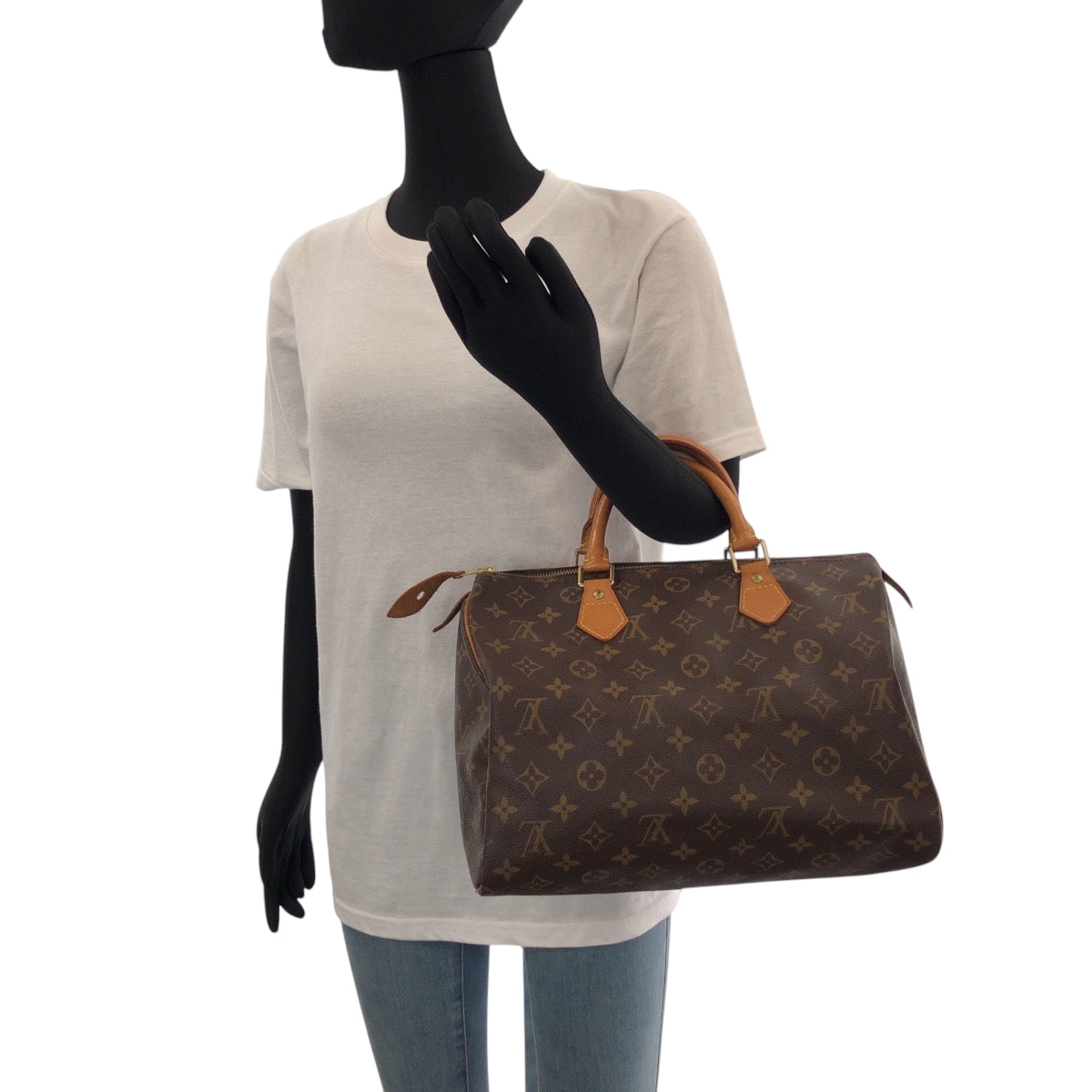 15405
LOUIS VUITTON ルイヴィトン モノグラム スピーディー30 ブラウン ゴールド金具 PVC M41526 ボストンバッグ ハンドバッグ  レディース