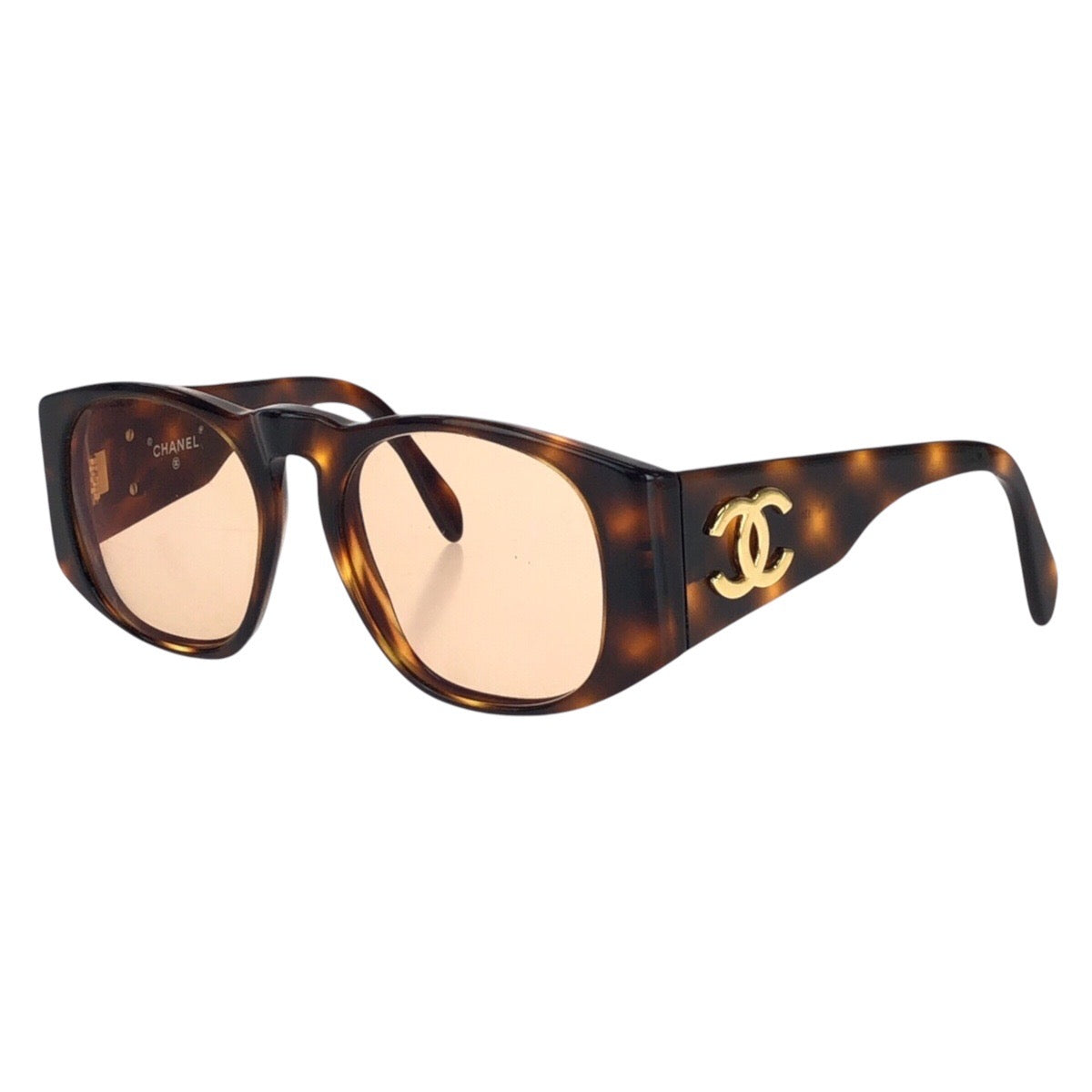 15412
CHANEL シャネル ヴィンテージ ココマーク ブラウン ゴールド金具 プラスチック 0004 80 サングラスフレーム 男女兼用 ウェリントン  レディース