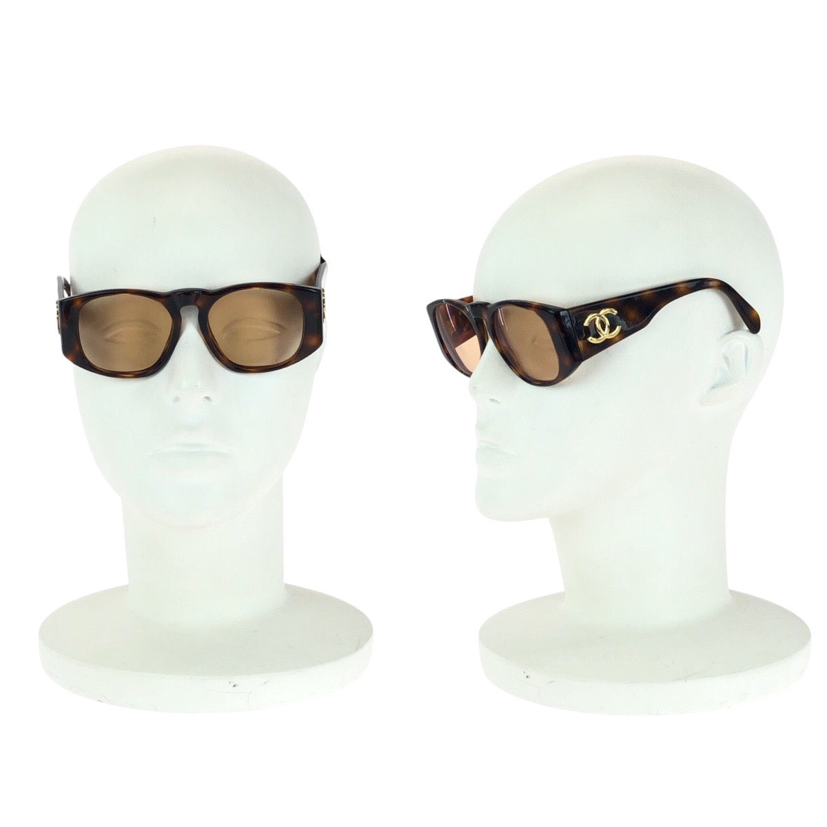15412
CHANEL シャネル ヴィンテージ ココマーク ブラウン ゴールド金具 プラスチック 0004 80 サングラスフレーム 男女兼用 ウェリントン  レディース