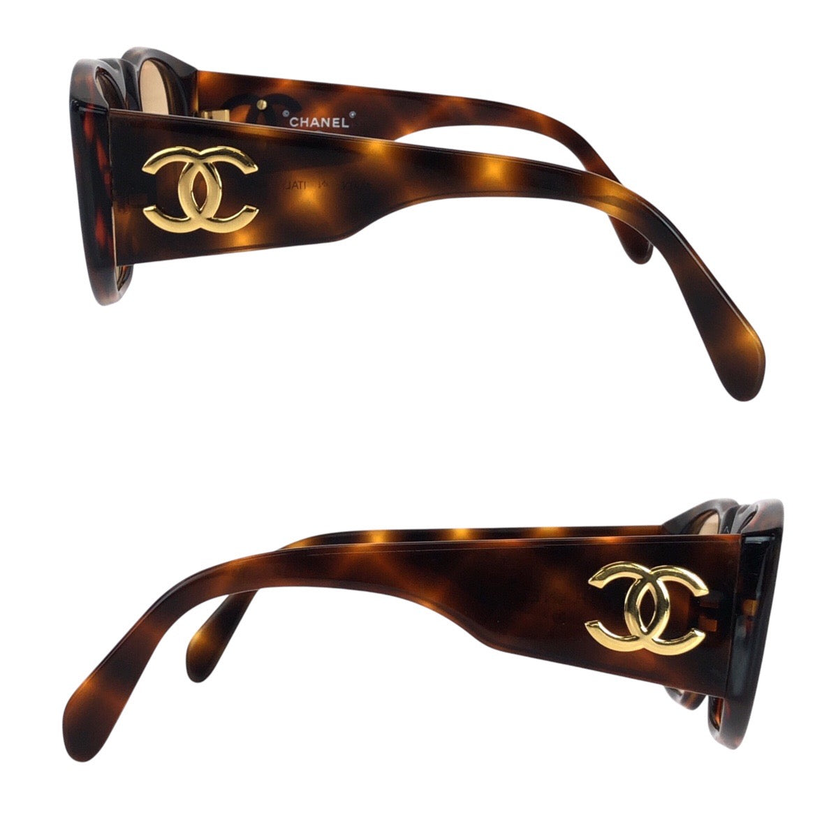 15412
CHANEL シャネル ヴィンテージ ココマーク ブラウン ゴールド金具 プラスチック 0004 80 サングラスフレーム 男女兼用 ウェリントン  レディース