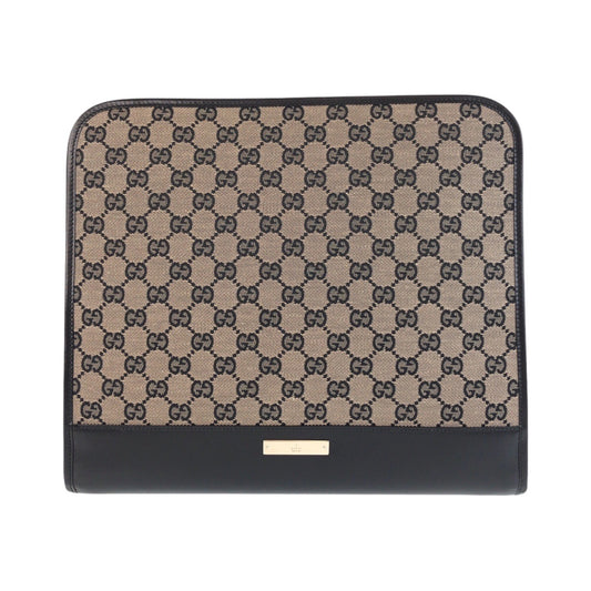 15417
GUCCI グッチ ペンケース付き ベージュ ブラック 黒  GGキャンバス / レザー 019 0434 ビジネスバッグ 書類ケース  レディース ABP34