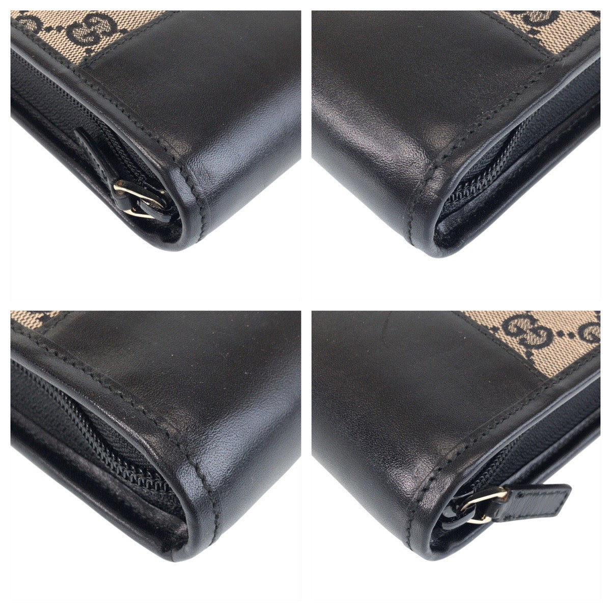 15417
GUCCI グッチ ペンケース付き ベージュ ブラック 黒  GGキャンバス / レザー 019 0434 ビジネスバッグ 書類ケース  レディース ABP34