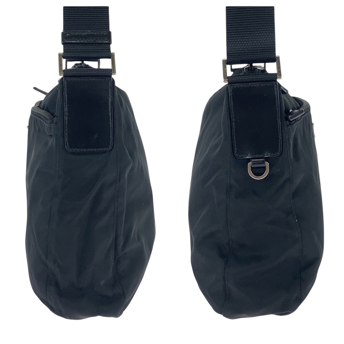 15418
PRADA プラダ テスート 三角ロゴプレート ブラック 黒 シルバー金具 ナイロン ショルダーバッグ メッセンジャーバッグ  レディース