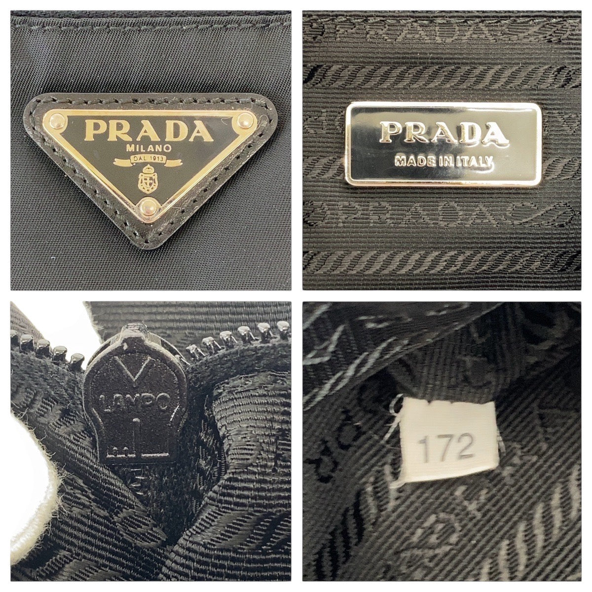 15418
PRADA プラダ テスート 三角ロゴプレート ブラック 黒 シルバー金具 ナイロン ショルダーバッグ メッセンジャーバッグ  レディース