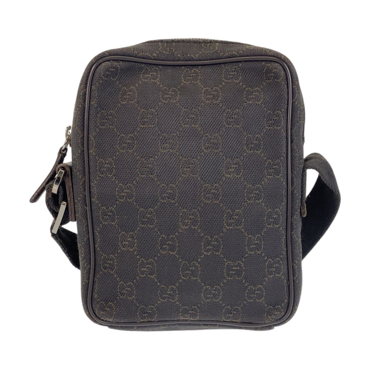 15424
GUCCI グッチ ブラウン シルバー金具 GGキャンバス / レザー 101680 ショルダーバッグ ポシェット  レディース