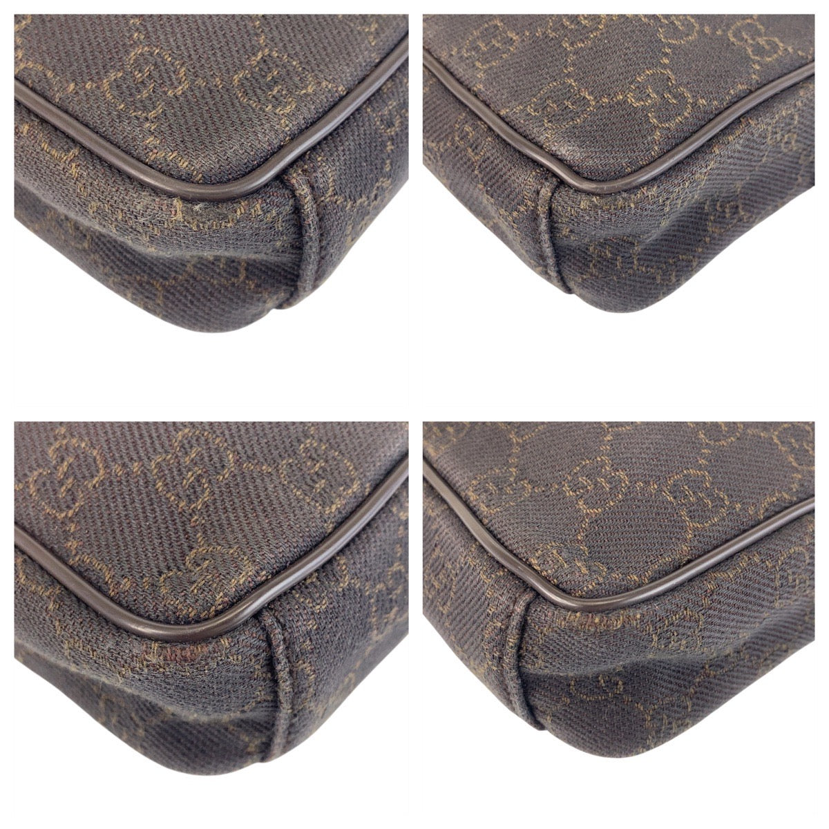 15424
GUCCI グッチ ブラウン シルバー金具 GGキャンバス / レザー 101680 ショルダーバッグ ポシェット  レディース