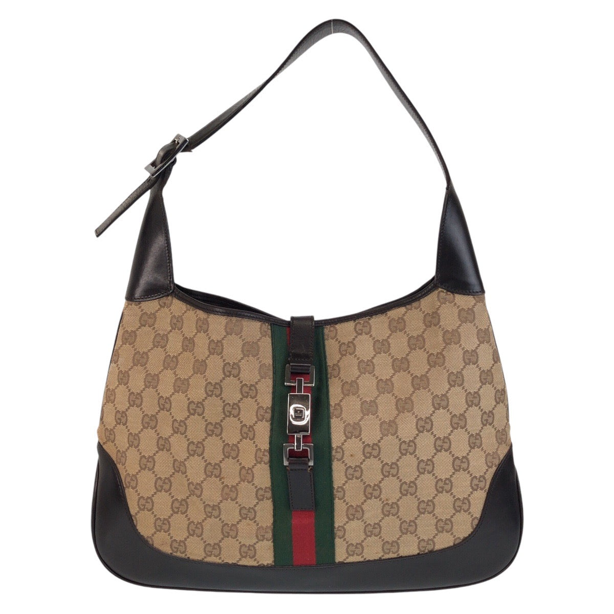 15425
GUCCI グッチ シェリーライン ジャッキー ベージュ ブラウン GGキャンバス / レザー 001 3346 ショルダーバッグ  レディース
