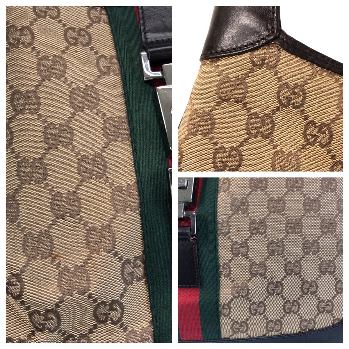 15425
GUCCI グッチ シェリーライン ジャッキー ベージュ ブラウン GGキャンバス / レザー 001 3346 ショルダーバッグ  レディース