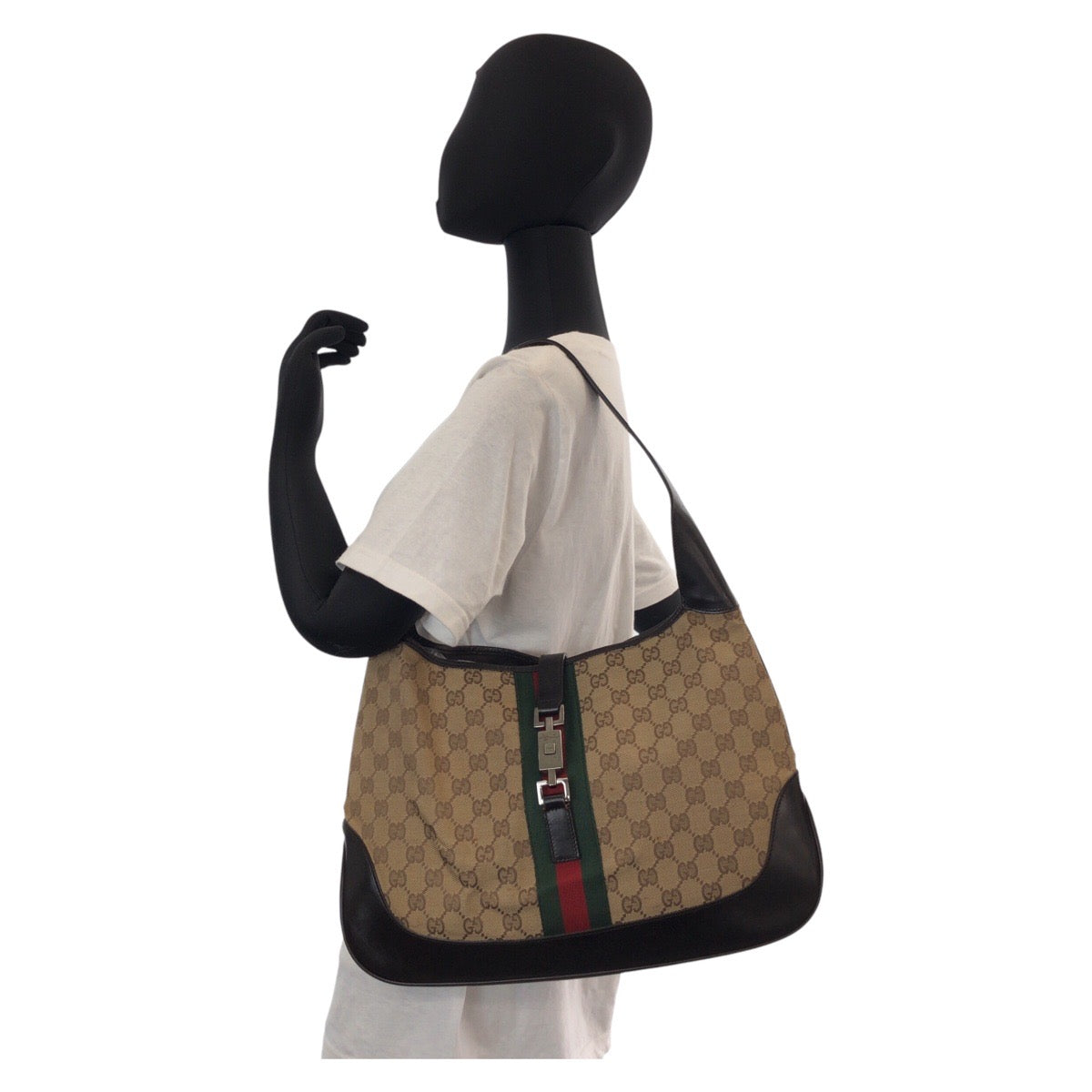 15425
GUCCI グッチ シェリーライン ジャッキー ベージュ ブラウン GGキャンバス / レザー 001 3346 ショルダーバッグ  レディース