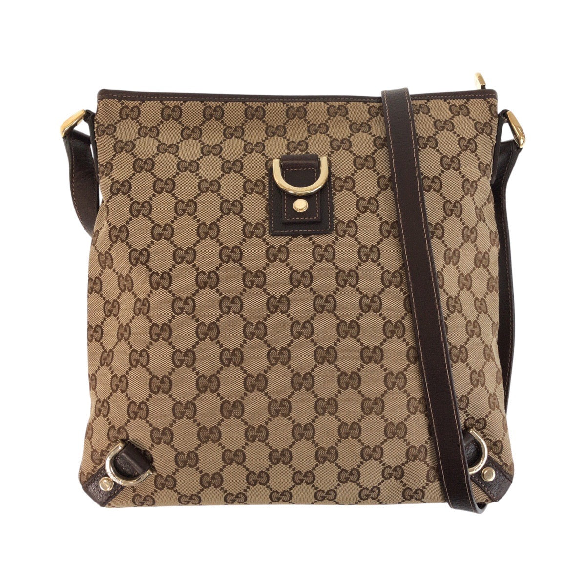 15426
GUCCI グッチ アビー ベージュ ブラウン ゴールド金具 GGキャンバス / レザー 131326 ショルダーバッグ メッセンジャーバッグ  レディース