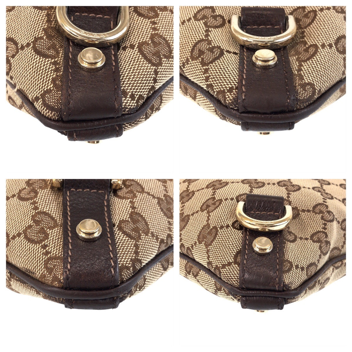 15426
GUCCI グッチ アビー ベージュ ブラウン ゴールド金具 GGキャンバス / レザー 131326 ショルダーバッグ メッセンジャーバッグ  レディース