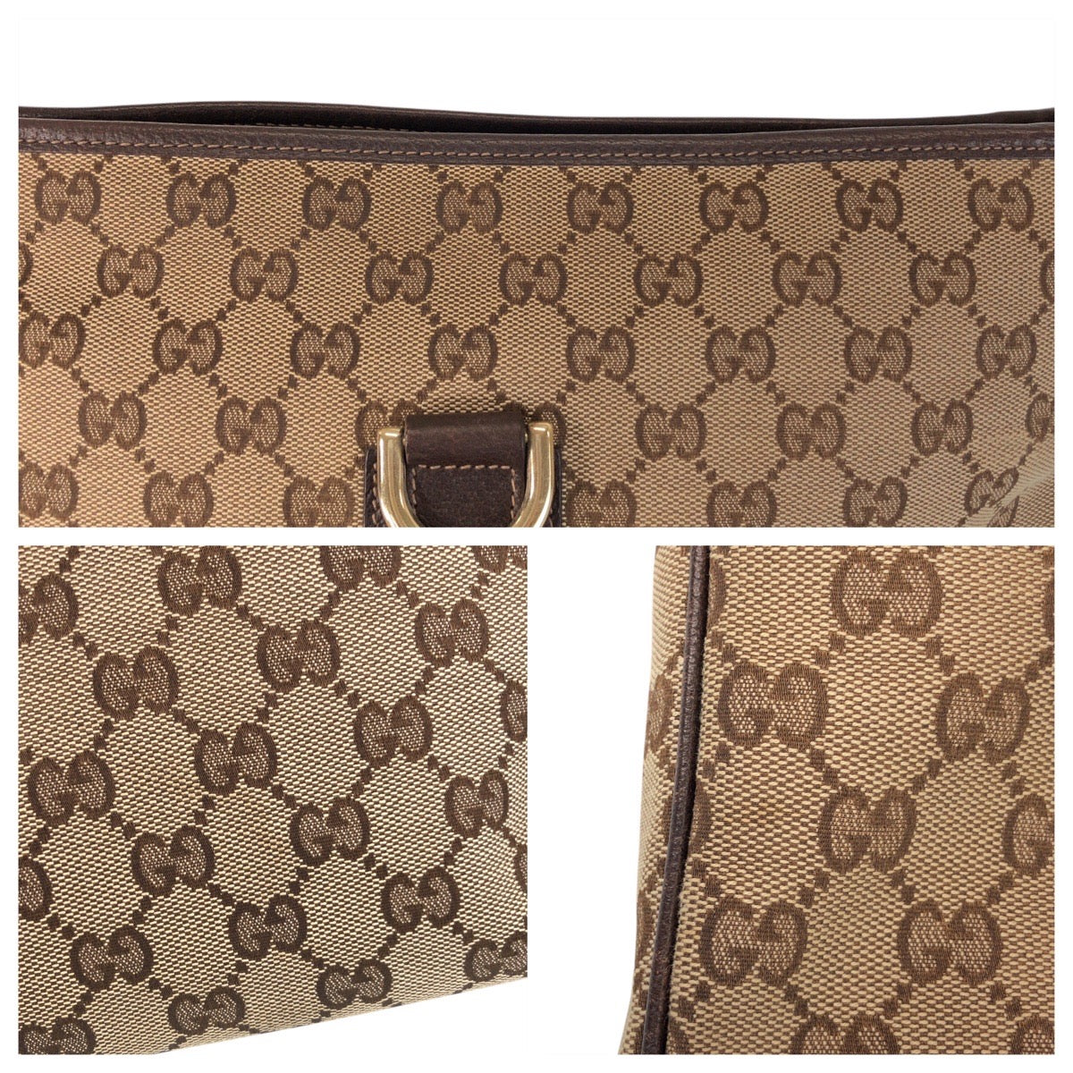 15426
GUCCI グッチ アビー ベージュ ブラウン ゴールド金具 GGキャンバス / レザー 131326 ショルダーバッグ メッセンジャーバッグ  レディース