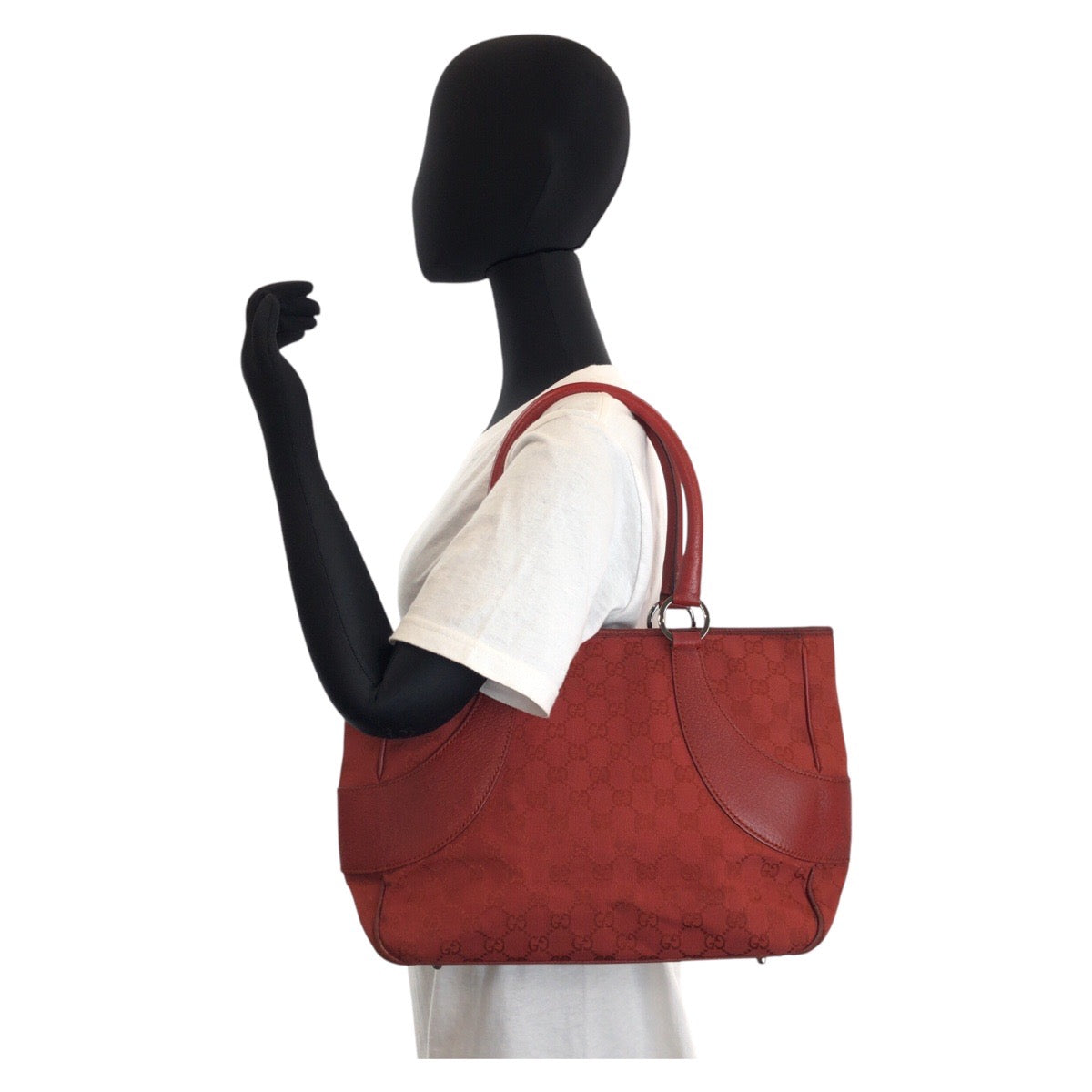 15427
GUCCI グッチ レッド GGキャンバス / レザー 113011 トートバッグ ショルダーバッグ  レディース AB19