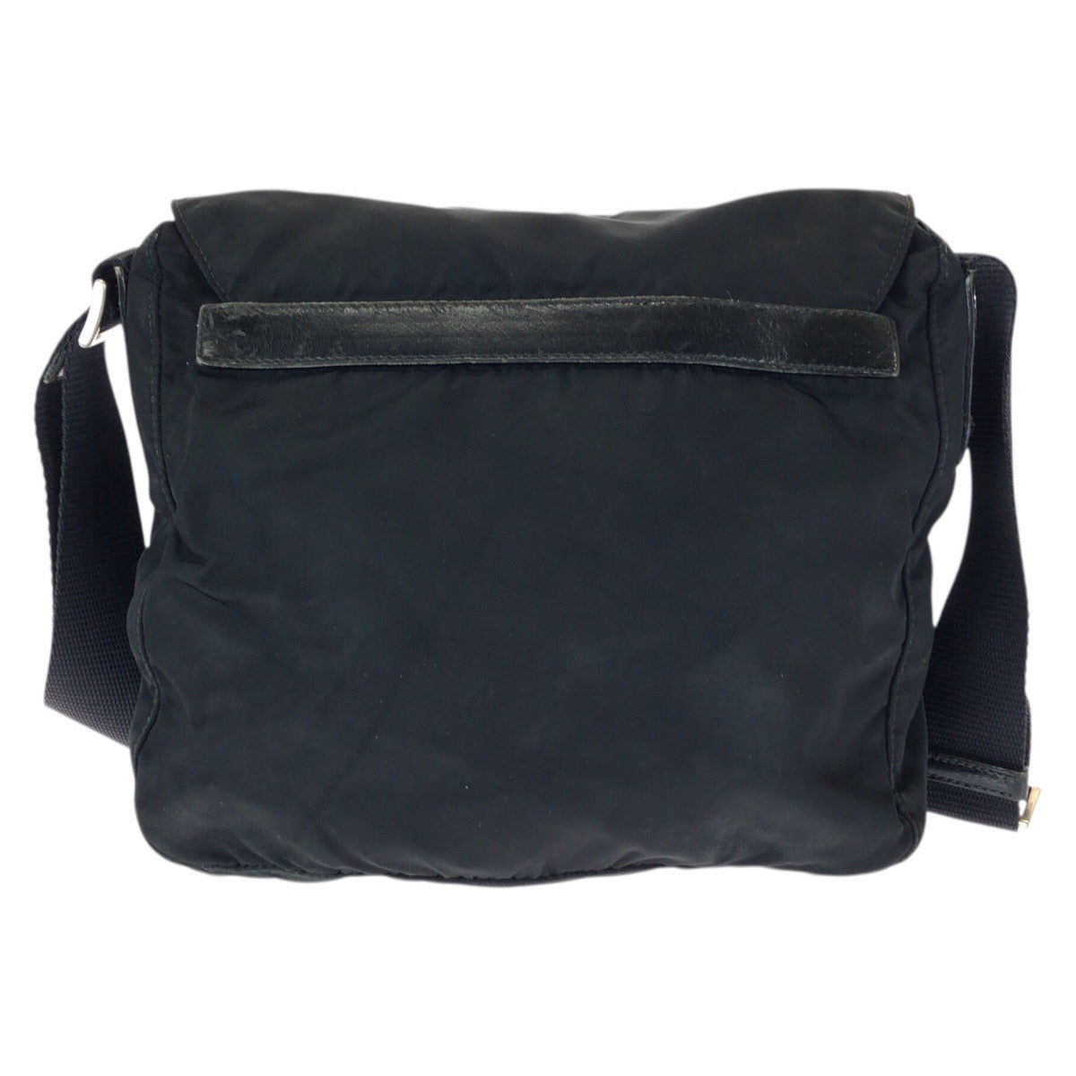 15429
PRADA プラダ テスート 三角ロゴプレート ブラック 黒 シルバー金具 ナイロン / レザー ショルダーバッグ メッセンジャーバッグ レディース AB