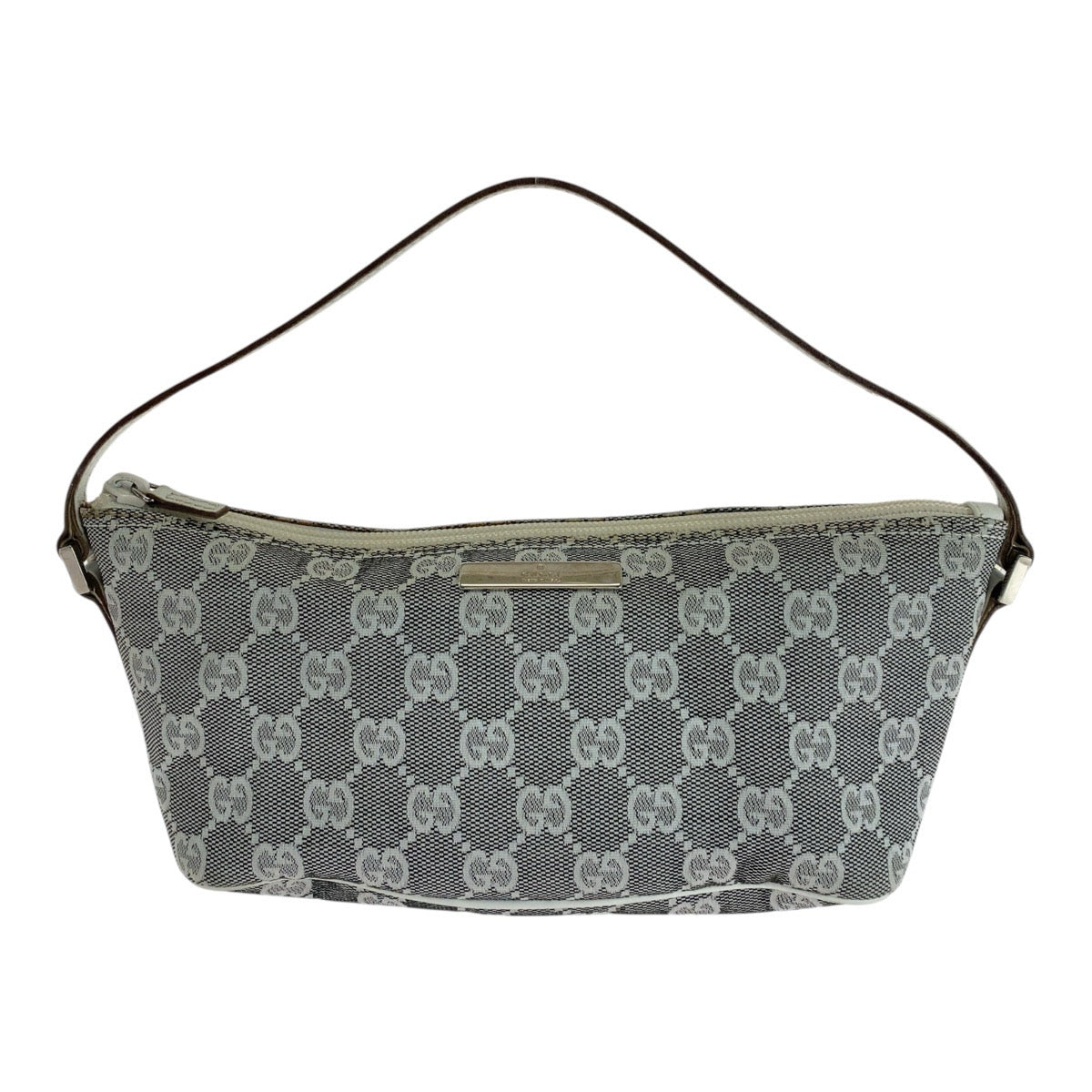 15430
GUCCI グッチ グレー ホワイト シルバー金具 GGキャンバス / レザー 391103 ハンドバッグ アクセサリーポーチ  レディース