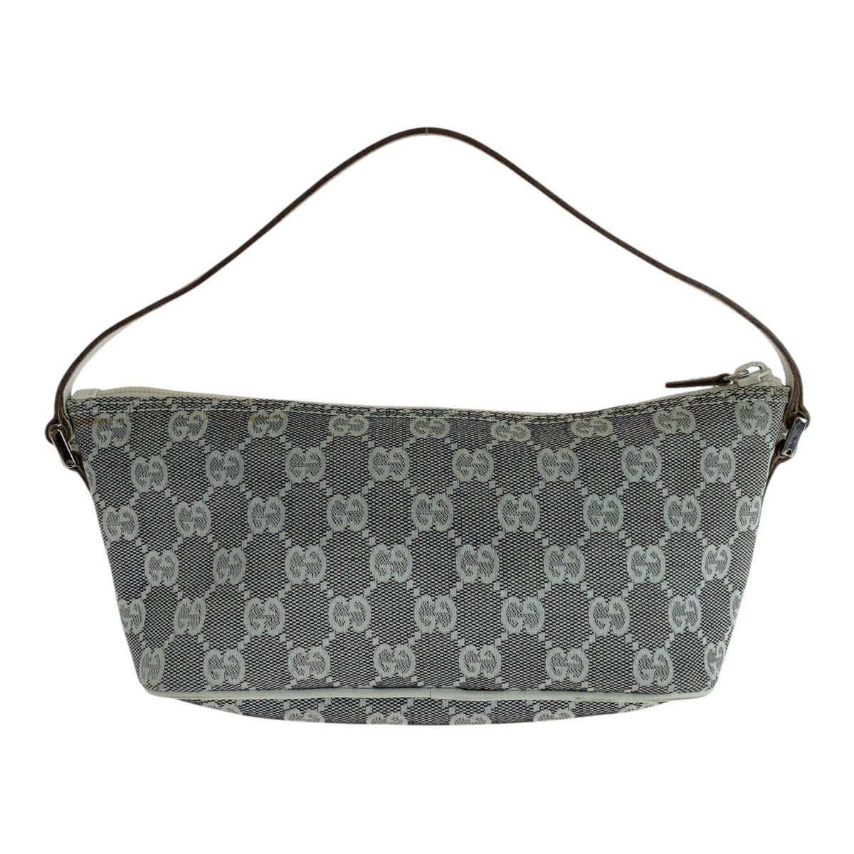 15430
GUCCI グッチ グレー ホワイト シルバー金具 GGキャンバス / レザー 391103 ハンドバッグ アクセサリーポーチ  レディース