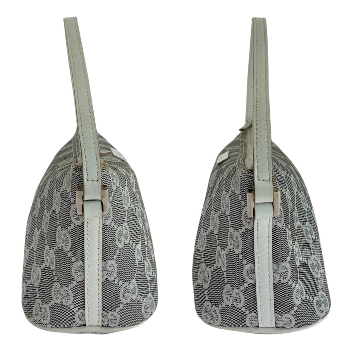 15430
GUCCI グッチ グレー ホワイト シルバー金具 GGキャンバス / レザー 391103 ハンドバッグ アクセサリーポーチ  レディース