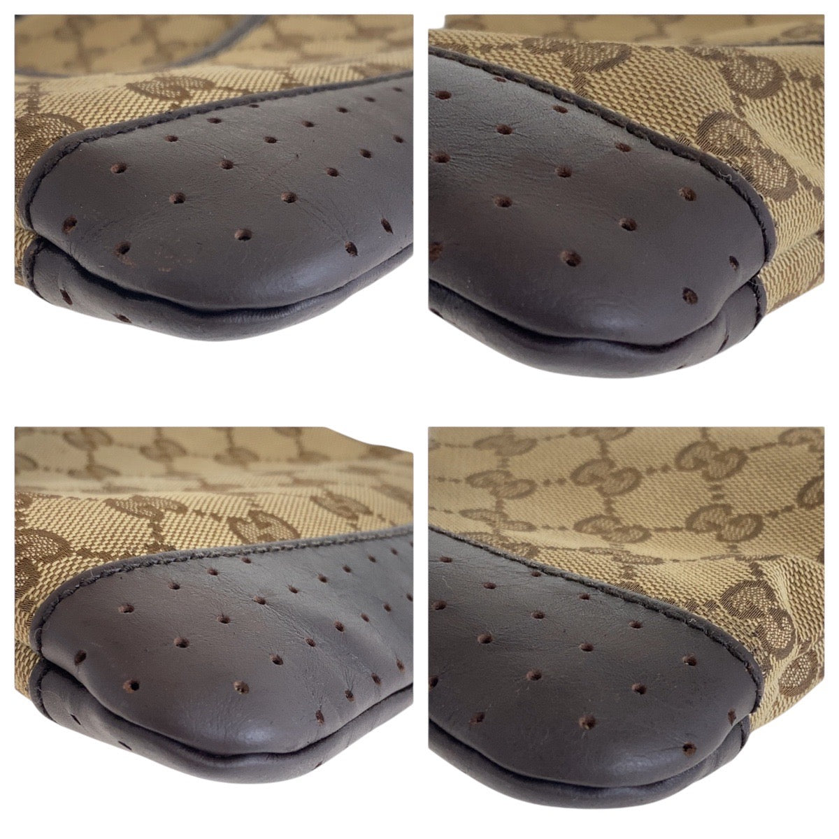 15431
GUCCI グッチ ベージュ ブラウン シルバー金具 GGキャンバス / レザー 147671 ショルダーバッグ ポシェット  レディース