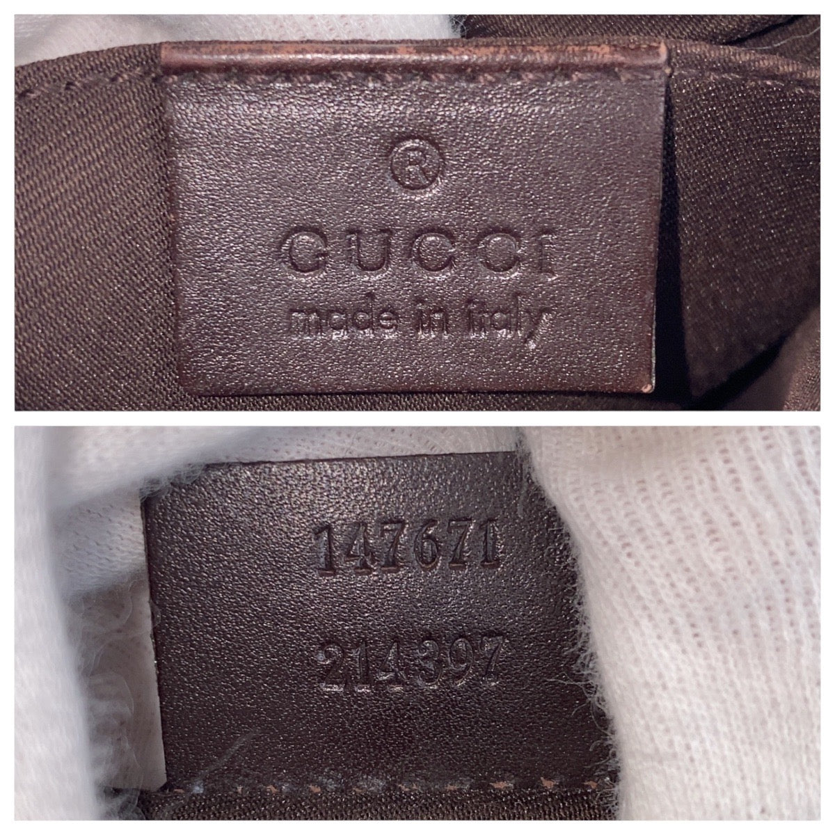 15431
GUCCI グッチ ベージュ ブラウン シルバー金具 GGキャンバス / レザー 147671 ショルダーバッグ ポシェット  レディース