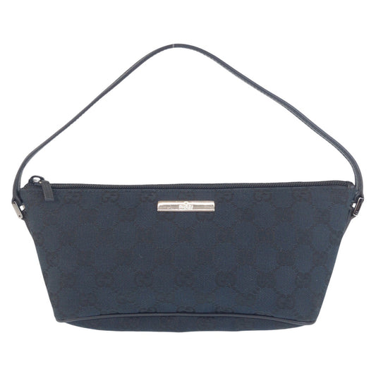 15433
GUCCI グッチ ネイビー グラック 黒 GGキャンバス / レザー 039 1103 ハンドバッグ アクセサリーポーチ  レディース