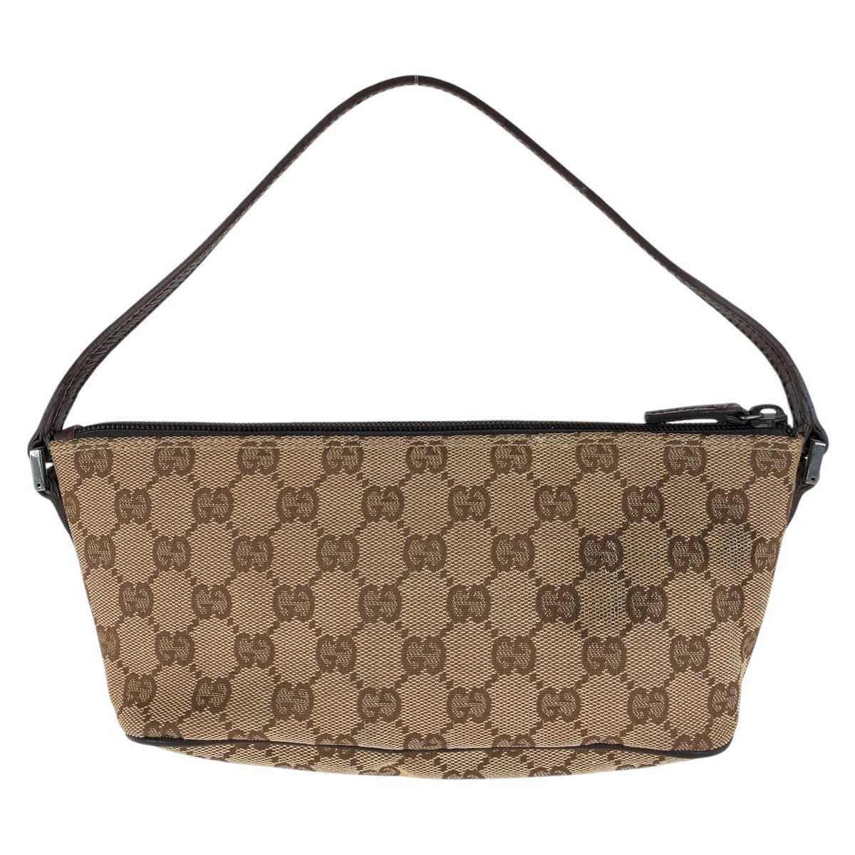 15434
GUCCI グッチ ブラウン シルバー金具 GGキャンバス / レザー 07198 ハンドバッグ アクセサリーポーチ  レディース
