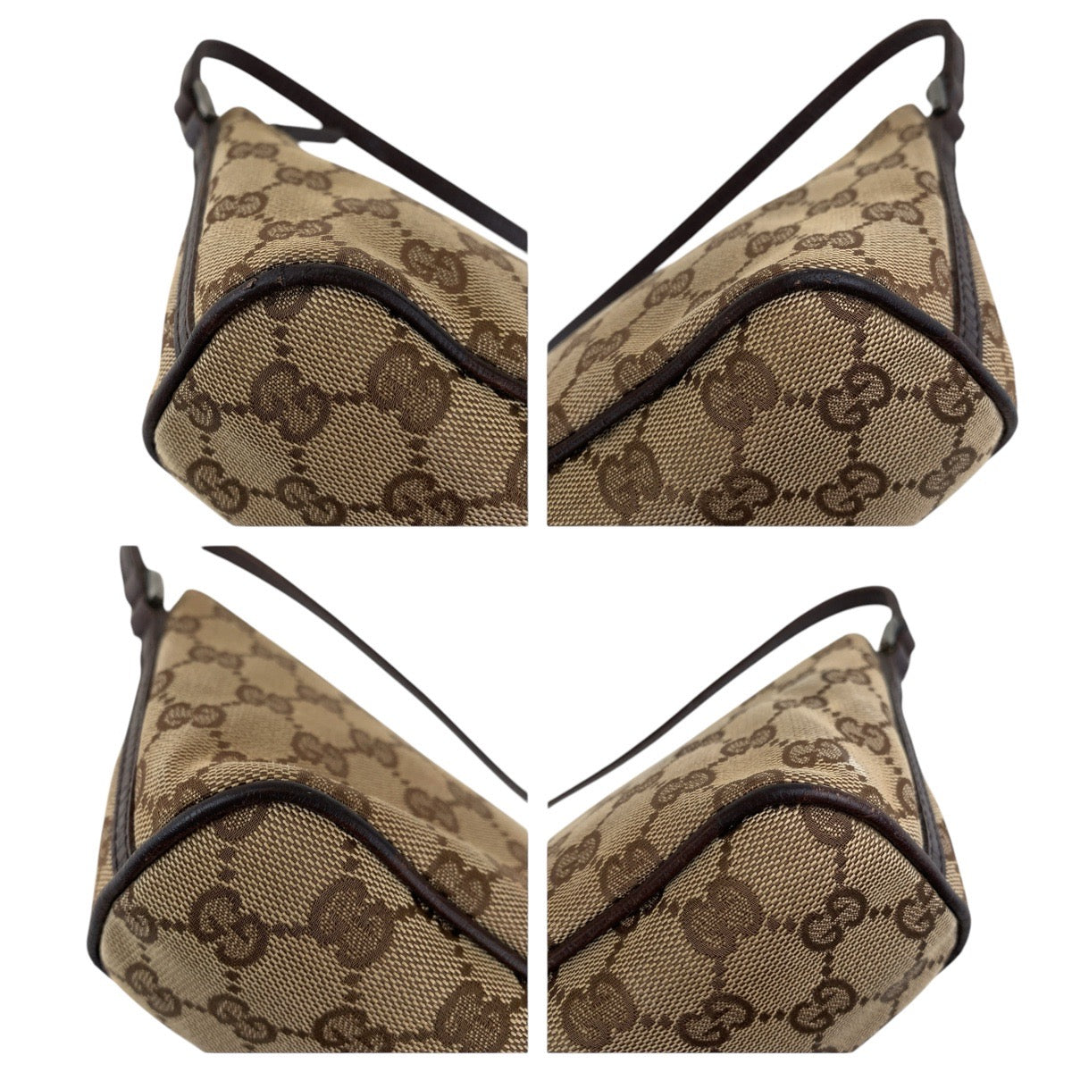 15434
GUCCI グッチ ブラウン シルバー金具 GGキャンバス / レザー 07198 ハンドバッグ アクセサリーポーチ  レディース