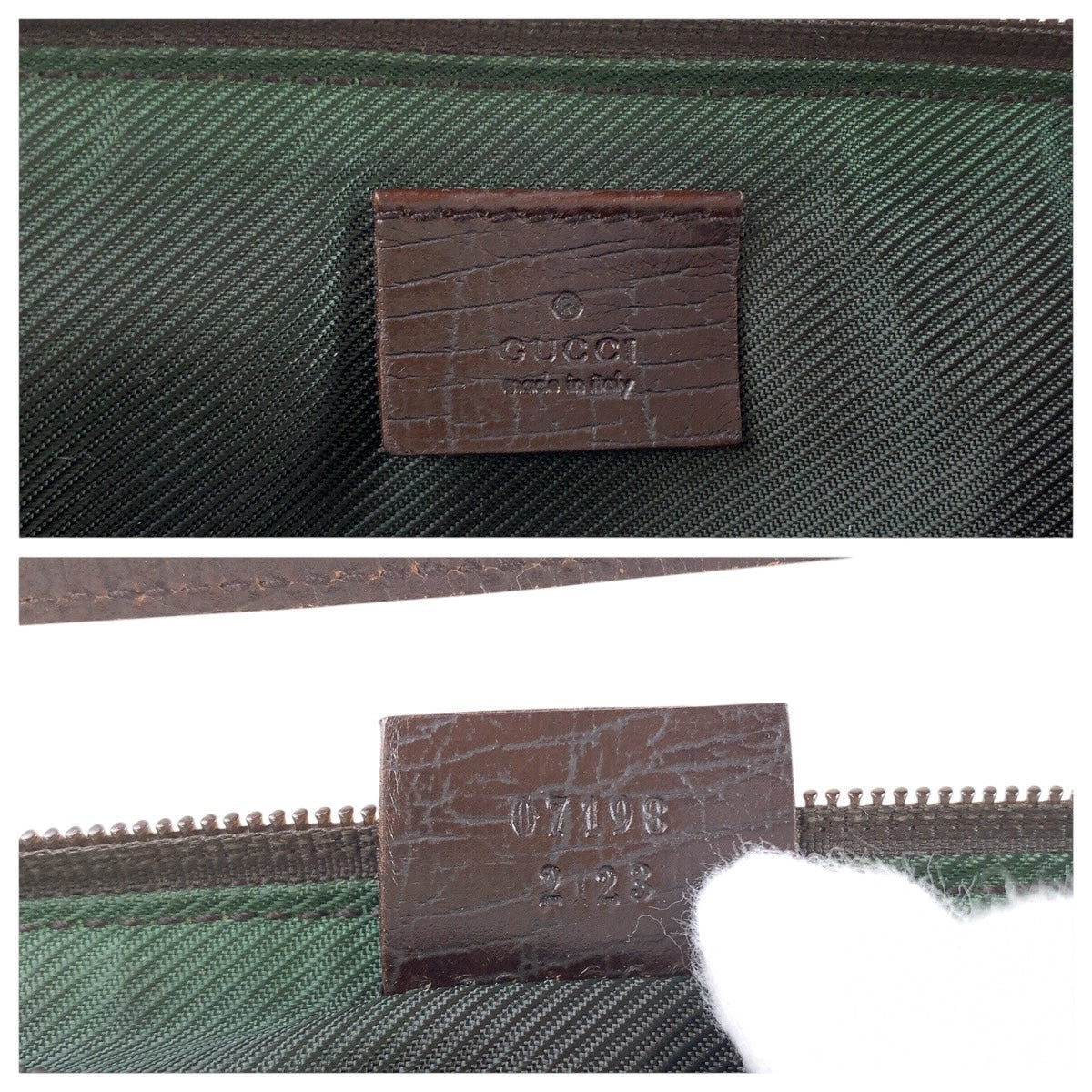 15434
GUCCI グッチ ブラウン シルバー金具 GGキャンバス / レザー 07198 ハンドバッグ アクセサリーポーチ  レディース