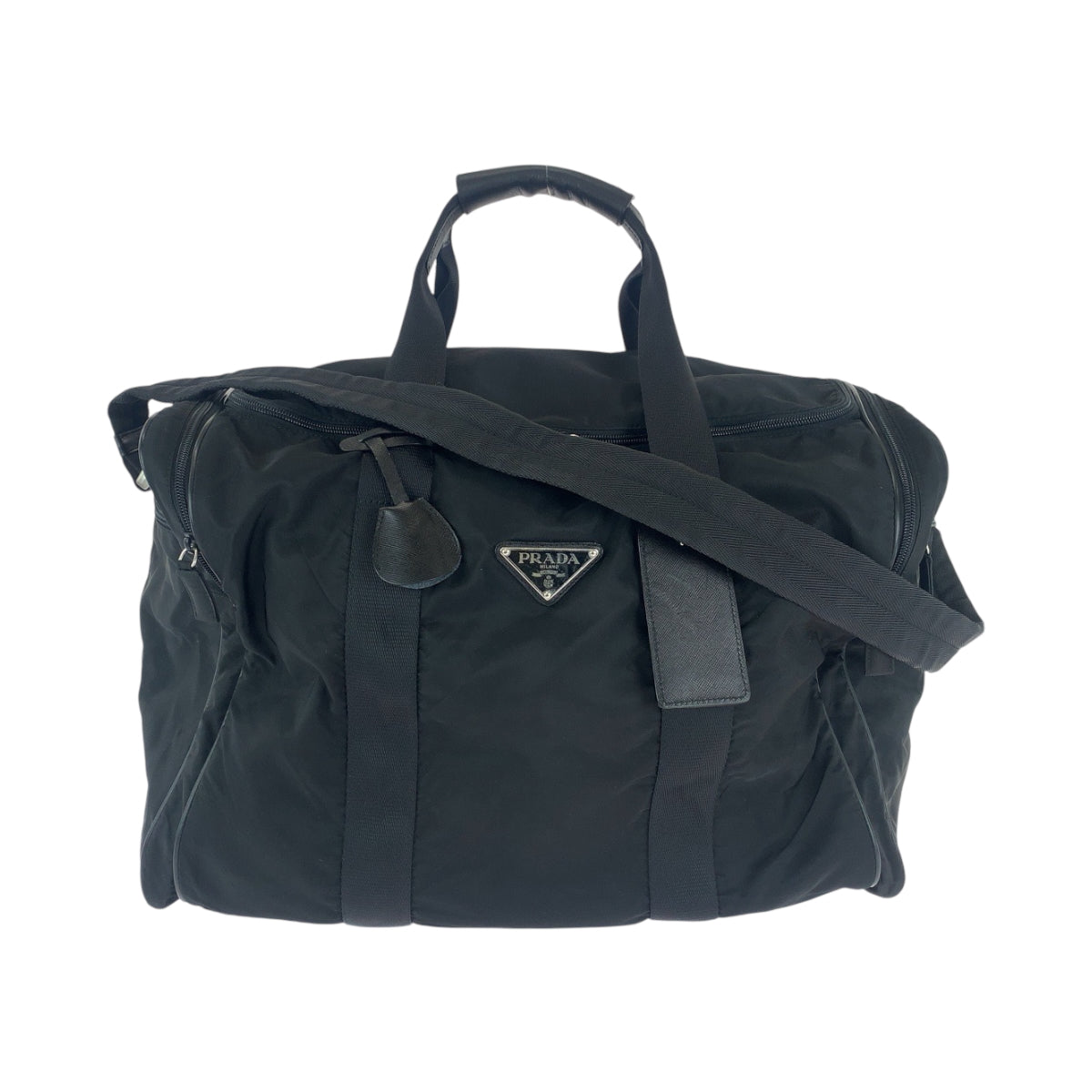15435
PRADA プラダ テスート 三角ロゴプレート 男女兼用 ブラック 黒 シルバー金具 ナイロン V172 ボストンバッグ ショルダーバッグ 2way  レディース
