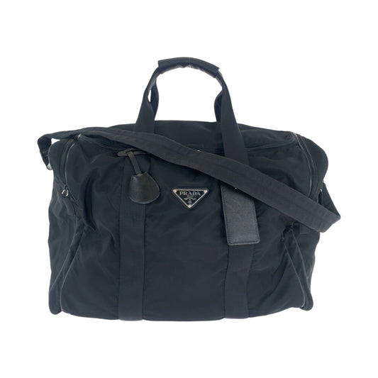15435
PRADA プラダ テスート 三角ロゴプレート 男女兼用 ブラック 黒 シルバー金具 ナイロン V172 ボストンバッグ ショルダーバッグ 2way  レディース