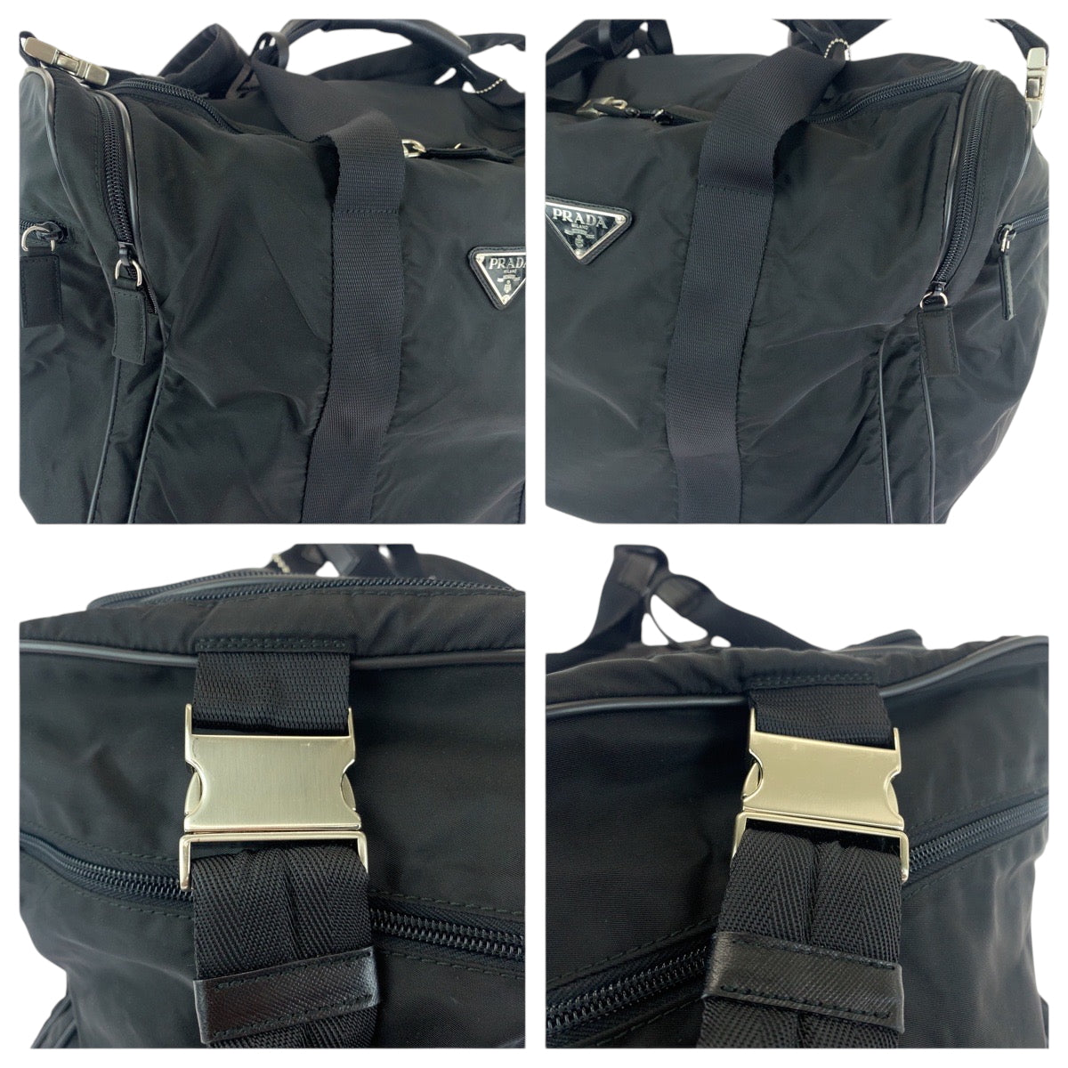 15435
PRADA プラダ テスート 三角ロゴプレート 男女兼用 ブラック 黒 シルバー金具 ナイロン V172 ボストンバッグ ショルダーバッグ 2way  レディース
