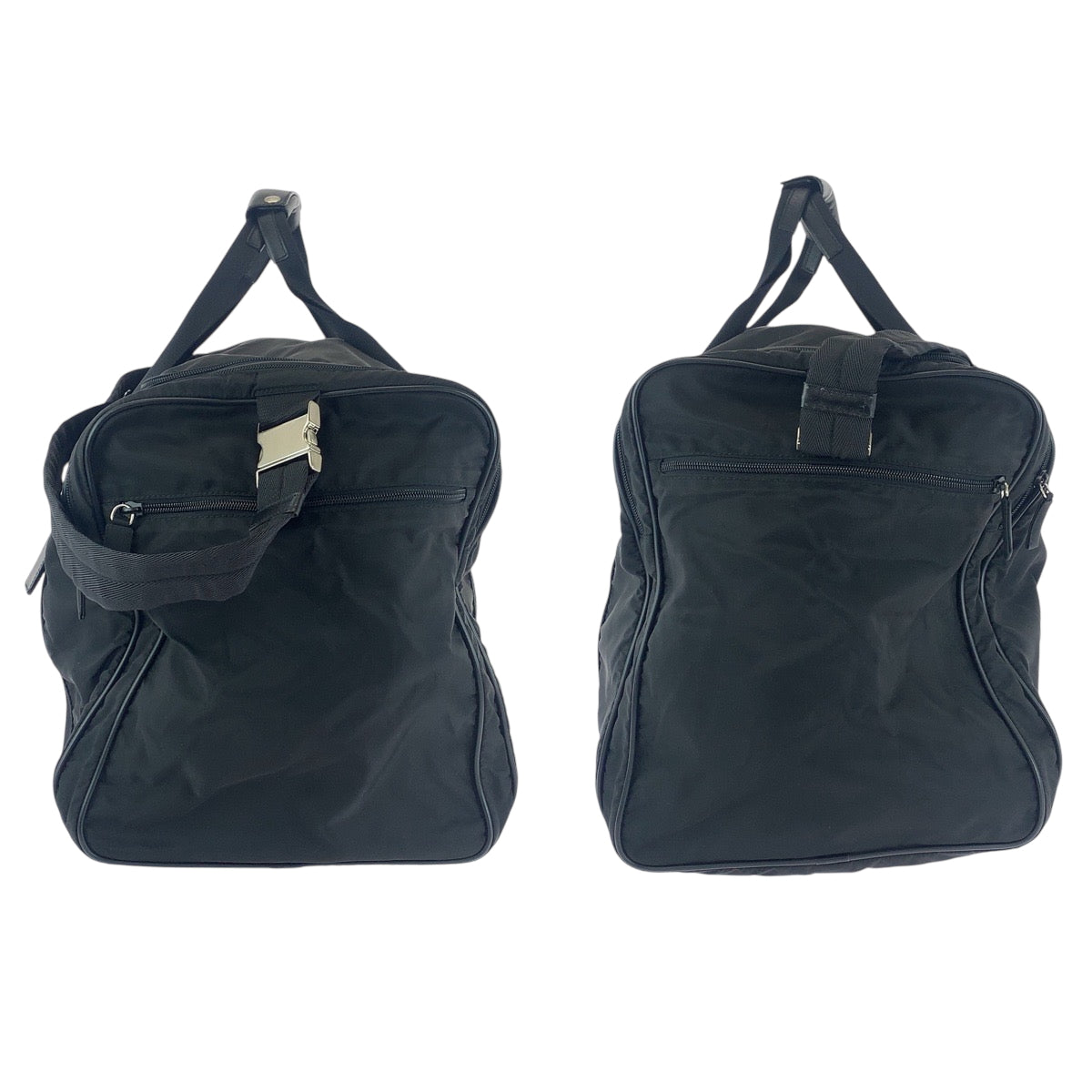 15435
PRADA プラダ テスート 三角ロゴプレート 男女兼用 ブラック 黒 シルバー金具 ナイロン V172 ボストンバッグ ショルダーバッグ 2way  レディース
