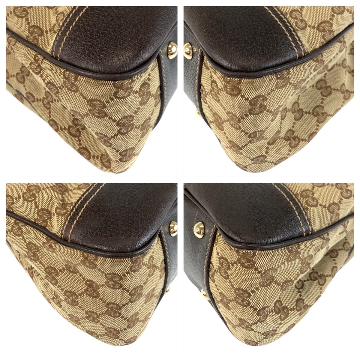 18149
GUCCI グッチ プリンシー シェリーライン ベージュ ブラウン ゴールド金具 GGキャンバス / レザー 163805 トートバッグ ショルダーバッグ  レディース ABP50