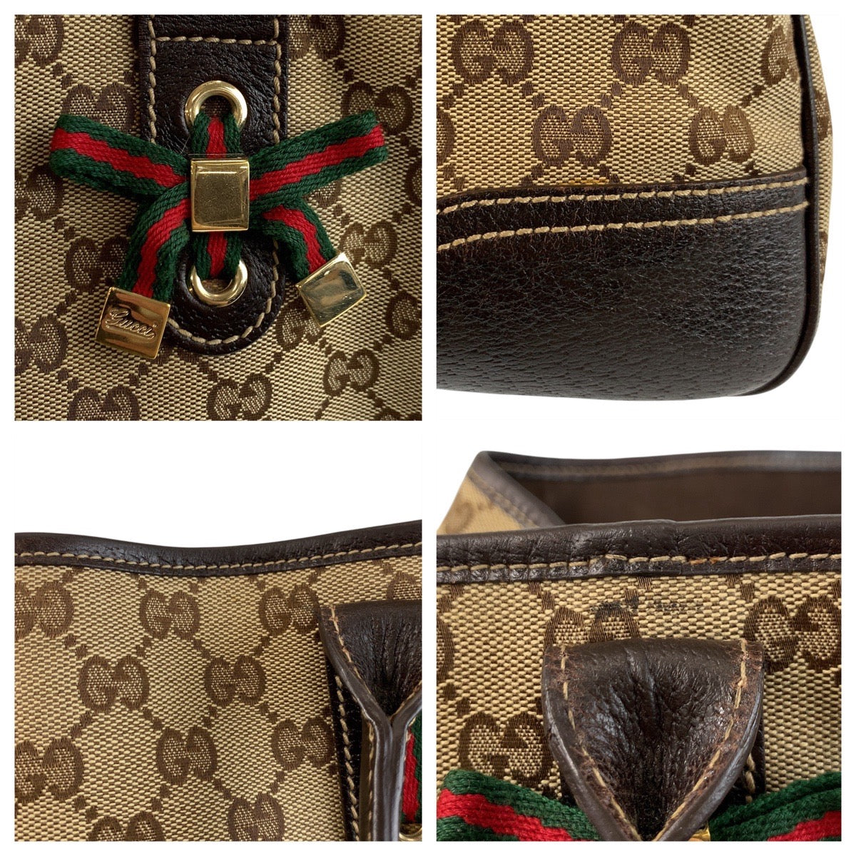 18149
GUCCI グッチ プリンシー シェリーライン ベージュ ブラウン ゴールド金具 GGキャンバス / レザー 163805 トートバッグ ショルダーバッグ  レディース ABP50