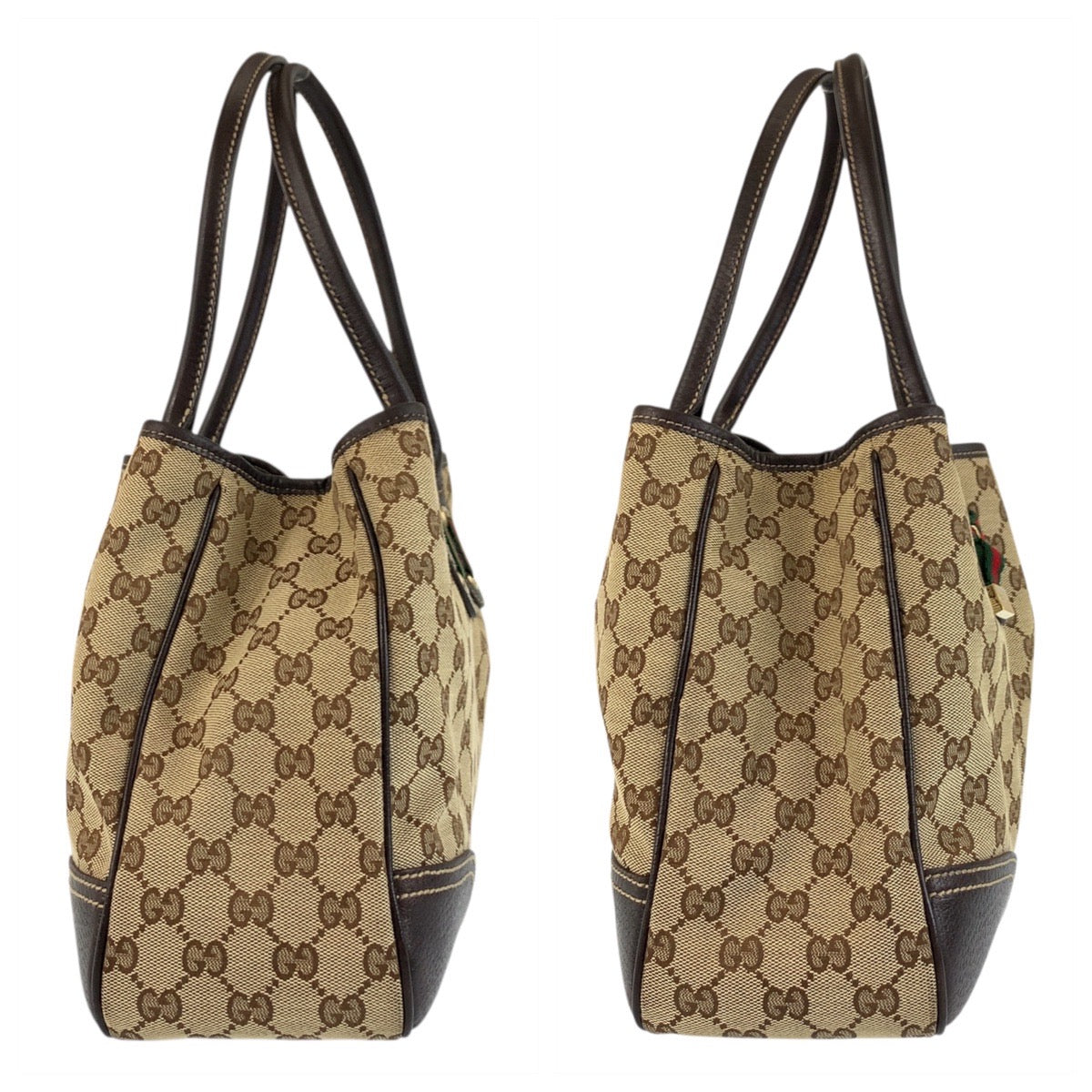 18149
GUCCI グッチ プリンシー シェリーライン ベージュ ブラウン ゴールド金具 GGキャンバス / レザー 163805 トートバッグ ショルダーバッグ  レディース ABP50