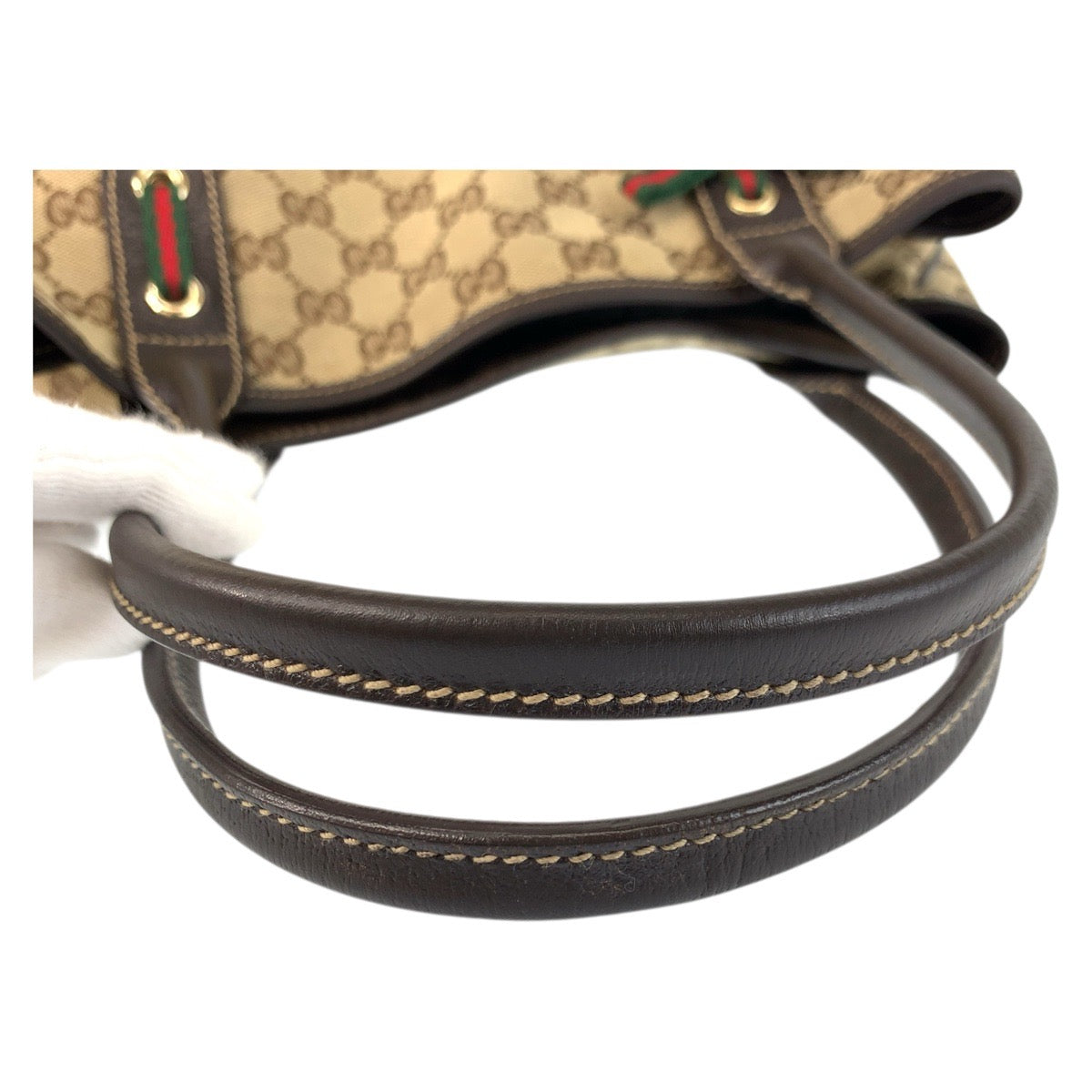 18149
GUCCI グッチ プリンシー シェリーライン ベージュ ブラウン ゴールド金具 GGキャンバス / レザー 163805 トートバッグ ショルダーバッグ  レディース ABP50