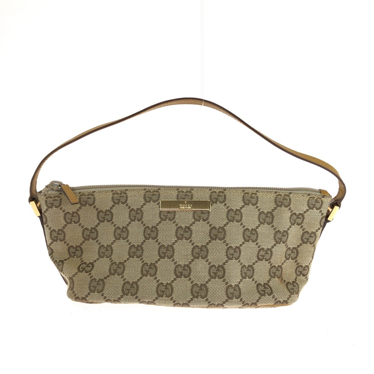 15440
GUCCI グッチ ベージュ ブラウン ゴールド金具 GGキャンバス 039 1103 ハンドバッグ アクセサリーポーチ  レディース