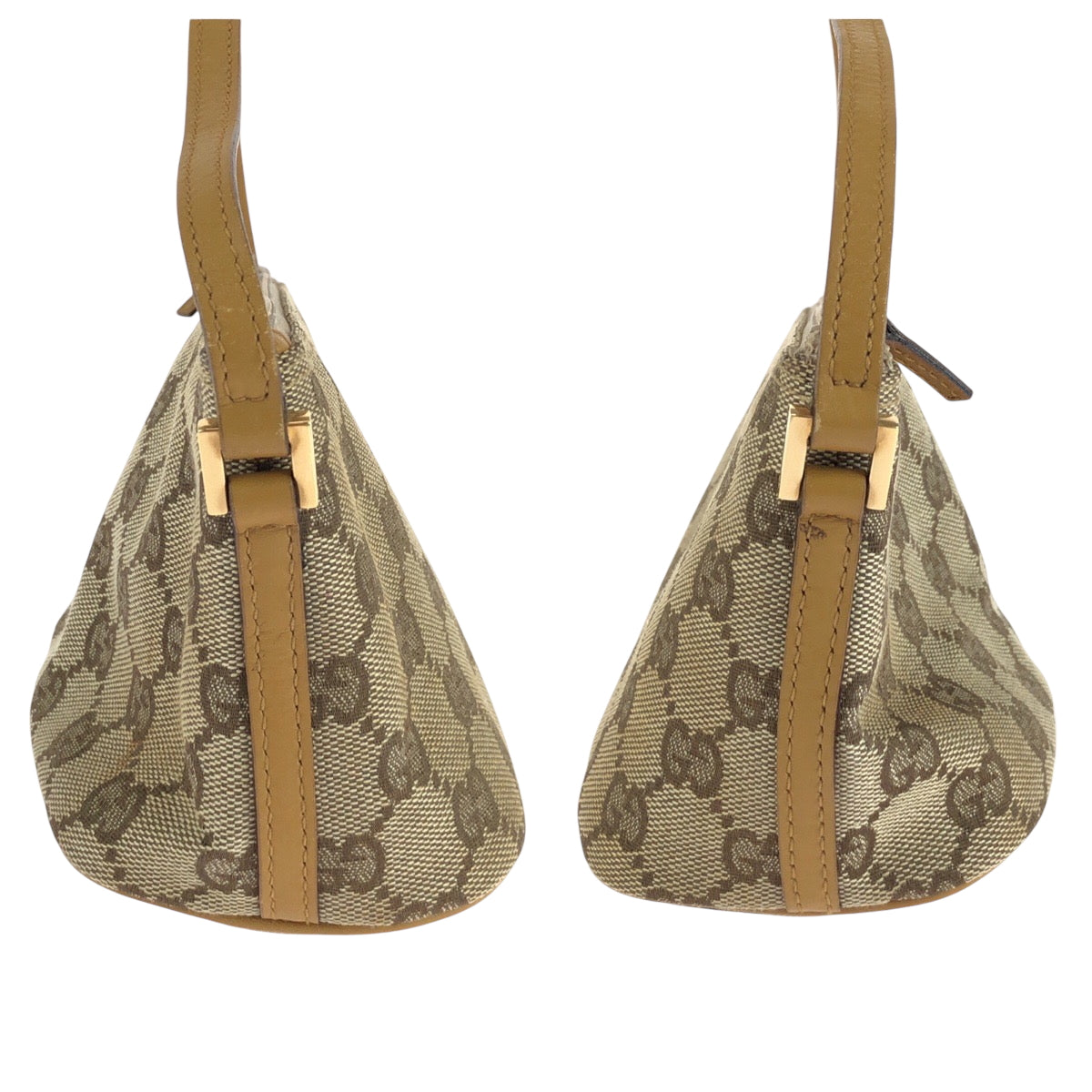 15440
GUCCI グッチ ベージュ ブラウン ゴールド金具 GGキャンバス 039 1103 ハンドバッグ アクセサリーポーチ  レディース