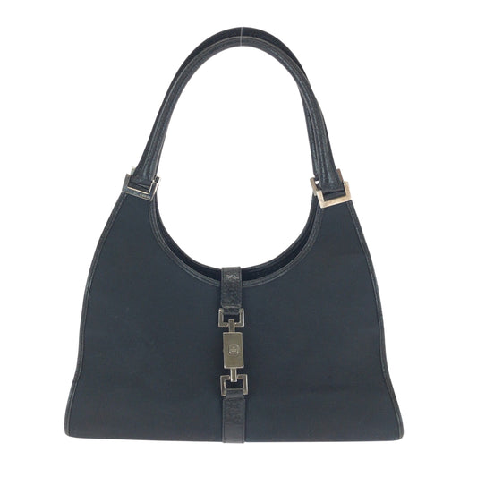15441
GUCCI グッチ ジャッキー ブラック 黒 シルバー金具 GGキャンバス 002 1067 ホーボー ワンショルダーバッグ 肩掛け  レディース