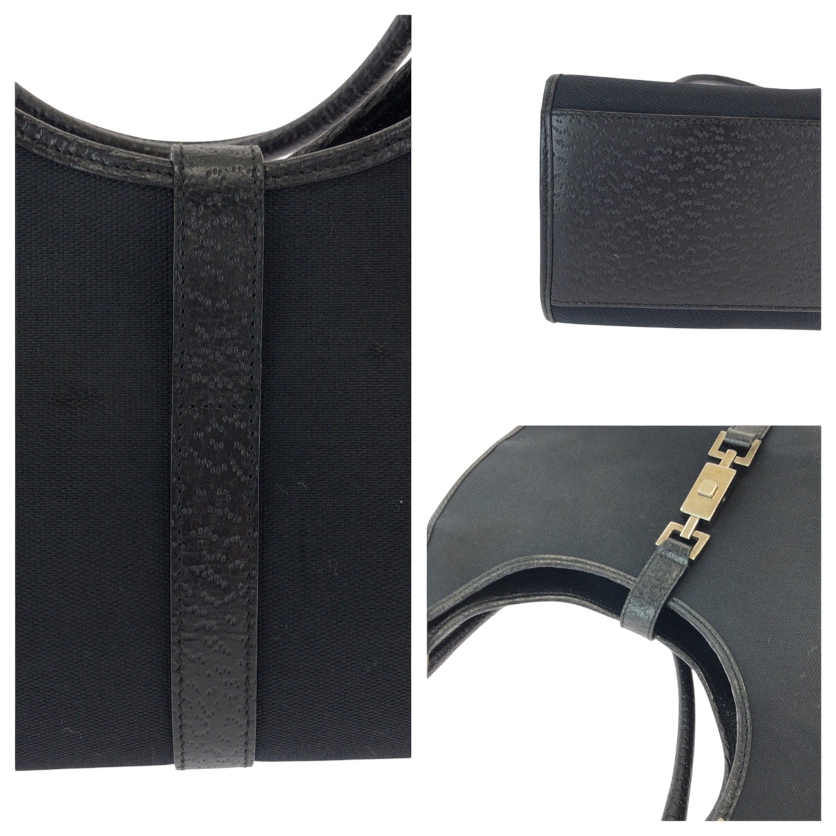 15441
GUCCI グッチ ジャッキー ブラック 黒 シルバー金具 GGキャンバス 002 1067 ホーボー ワンショルダーバッグ 肩掛け  レディース