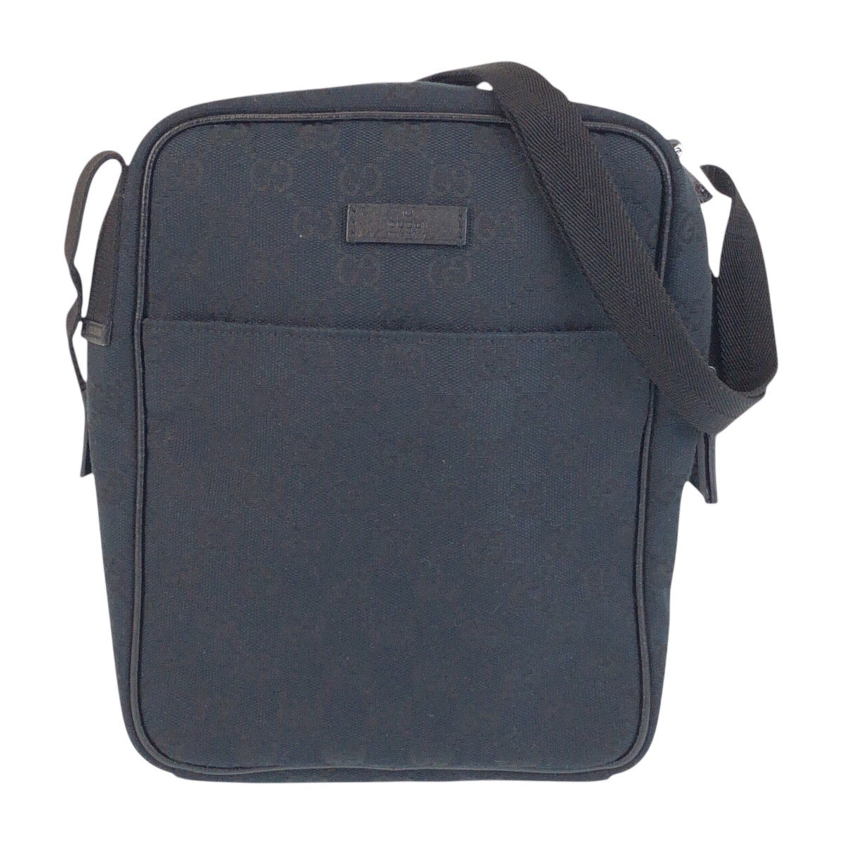 15442
GUCCI グッチ ブラック 黒 シルバー金具 GGキャンバス 122759 斜め掛け ショルダーバッグ 男女兼用  レディース A38