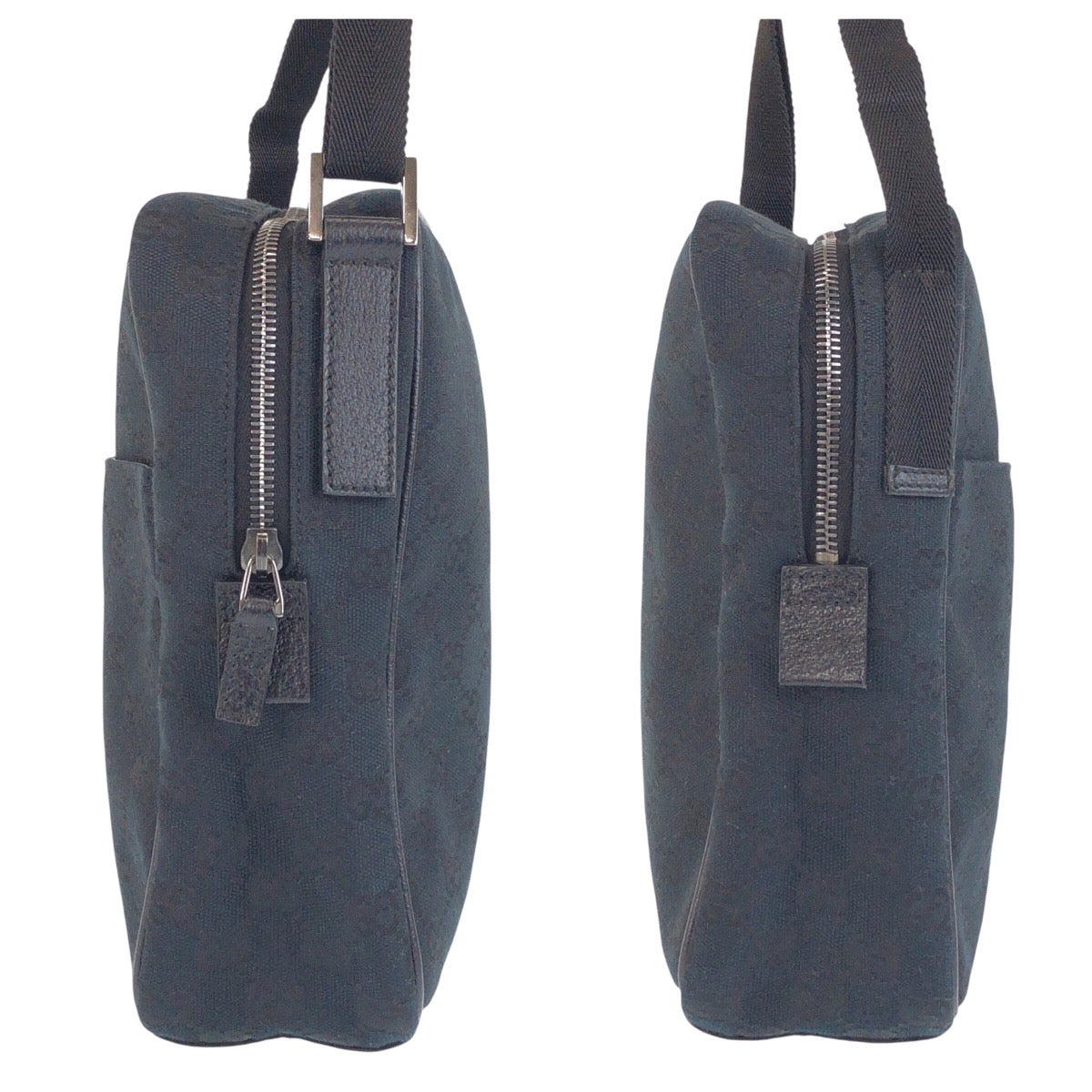 15442
GUCCI グッチ ブラック 黒 シルバー金具 GGキャンバス 122759 斜め掛け ショルダーバッグ 男女兼用  レディース A38