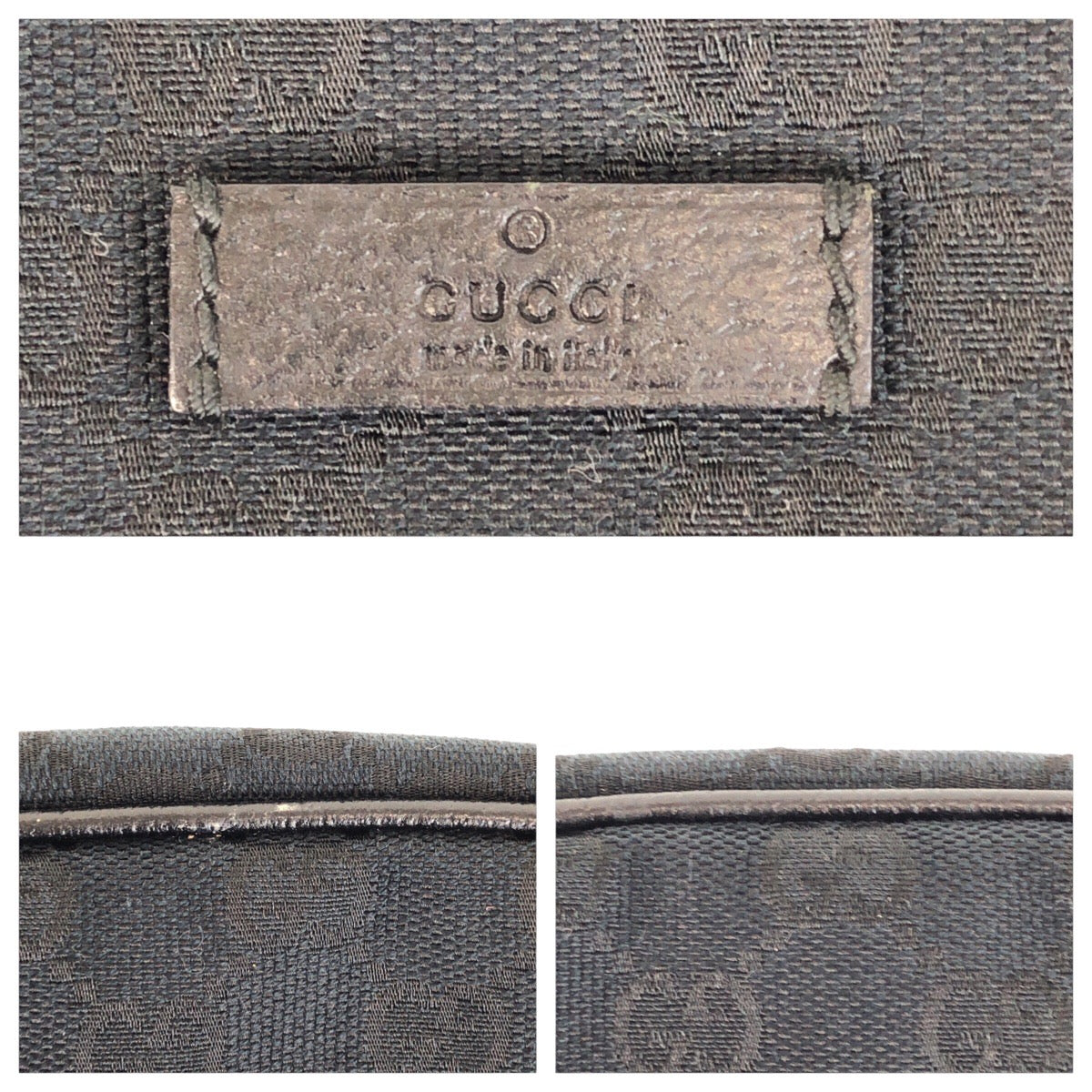 15442
GUCCI グッチ ブラック 黒 シルバー金具 GGキャンバス 122759 斜め掛け ショルダーバッグ 男女兼用  レディース A38
